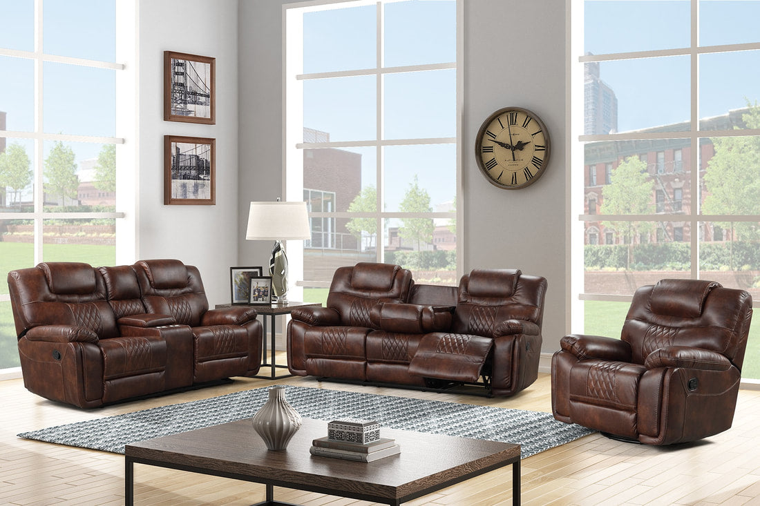 Galveston Brown Reclining Living Room Set - Galveston - Brown - Bien Home Furniture &amp; Electronics