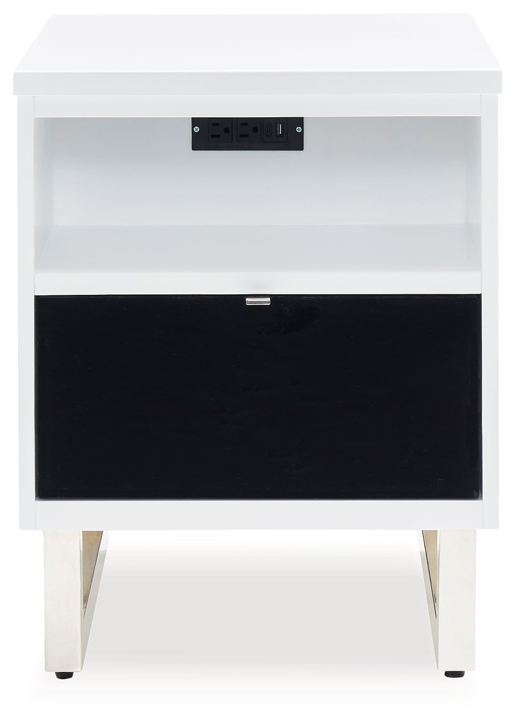 Gardoni White/Black Chairside End Table - T756-7 - Bien Home Furniture & Electronics