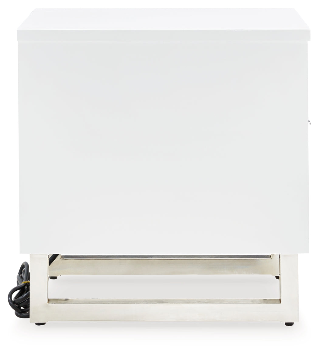 Gardoni White/Black Chairside End Table - T756-7 - Bien Home Furniture & Electronics