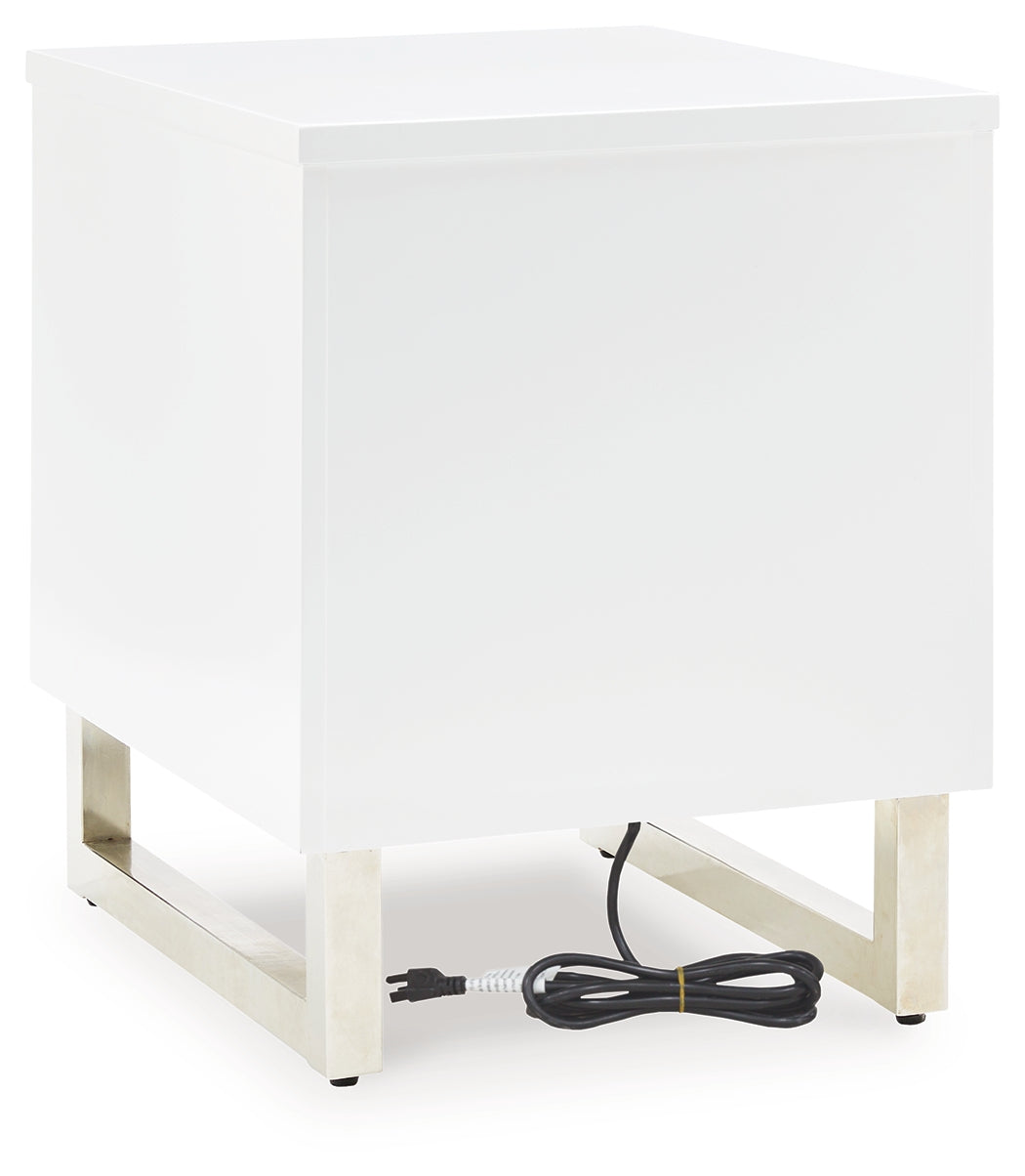Gardoni White/Black Chairside End Table - T756-7 - Bien Home Furniture & Electronics