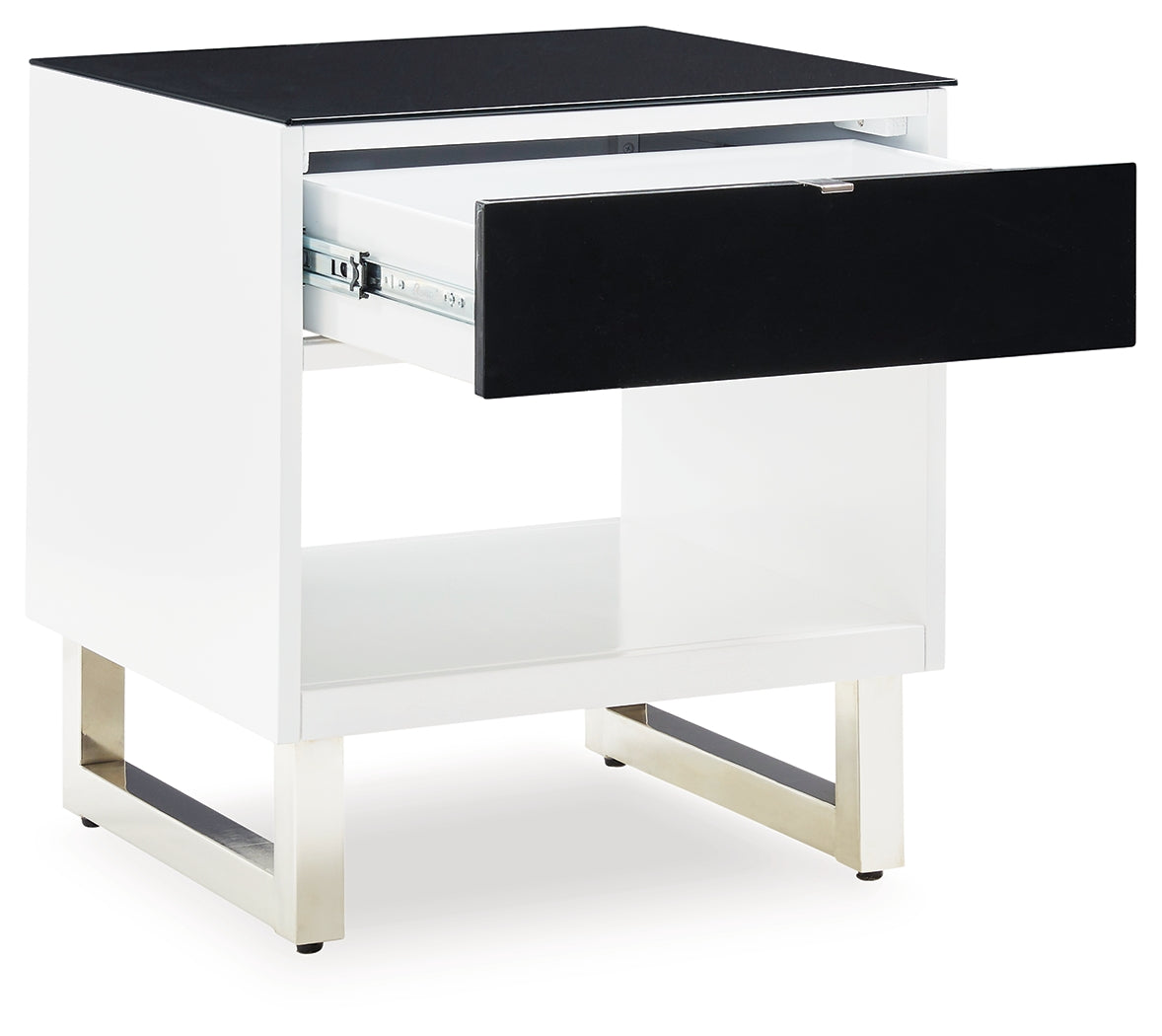 Gardoni White/Black End Table - T756-3 - Bien Home Furniture &amp; Electronics