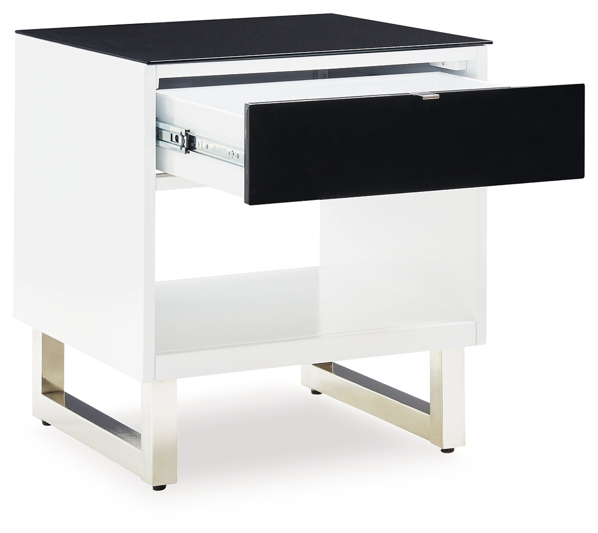 Gardoni White/Black End Table - T756-3 - Bien Home Furniture & Electronics