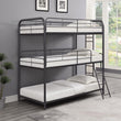 Garner Gunmetal Triple Bunk Bed with Ladder - 400777 - Bien Home Furniture & Electronics