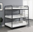 Garner Gunmetal Triple Bunk Bed with Ladder - 400779 - Bien Home Furniture & Electronics