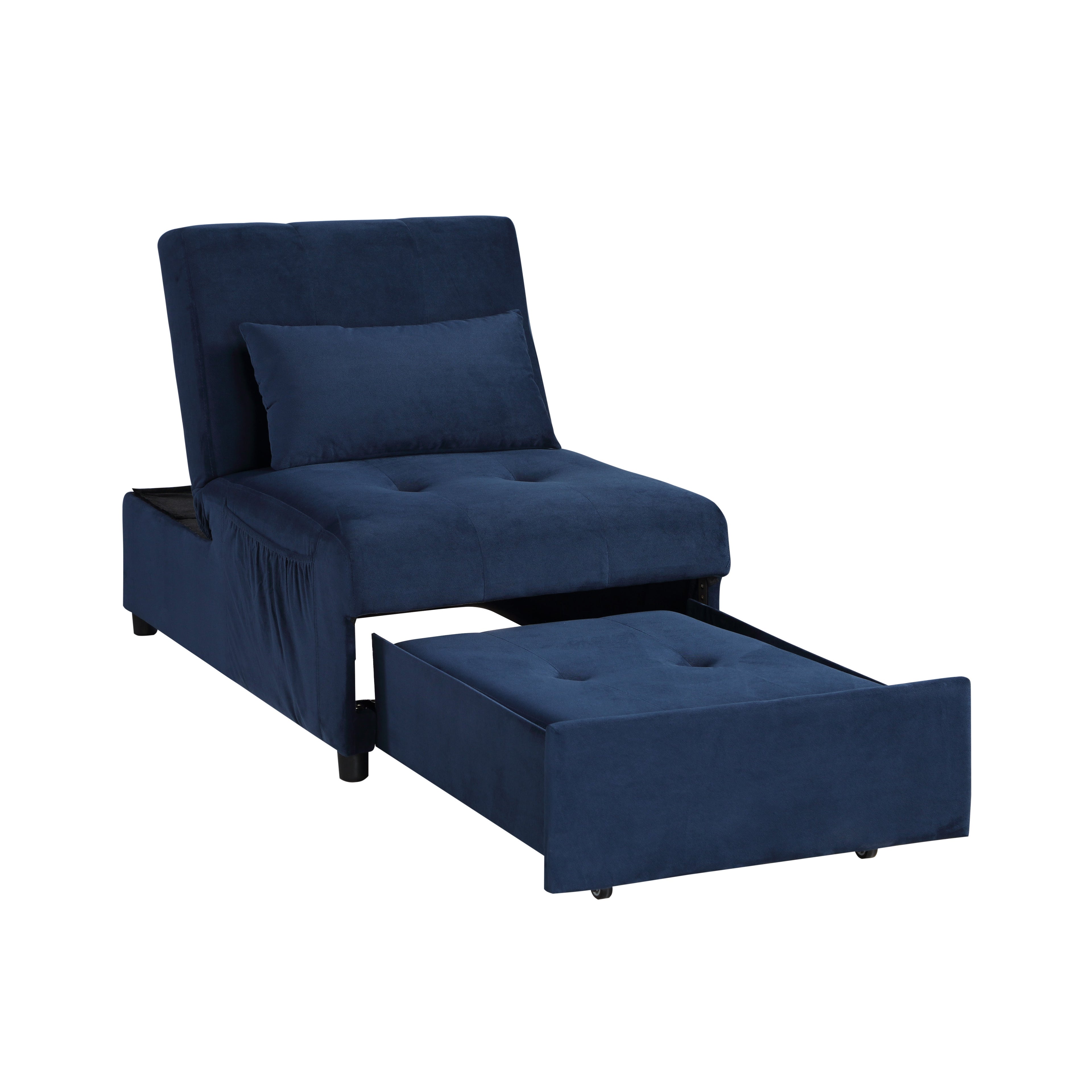 Garrell Blue Velvet Lift Top Storage Bench with Pull-out Bed - 4615-F1 - Bien Home Furniture & Electronics