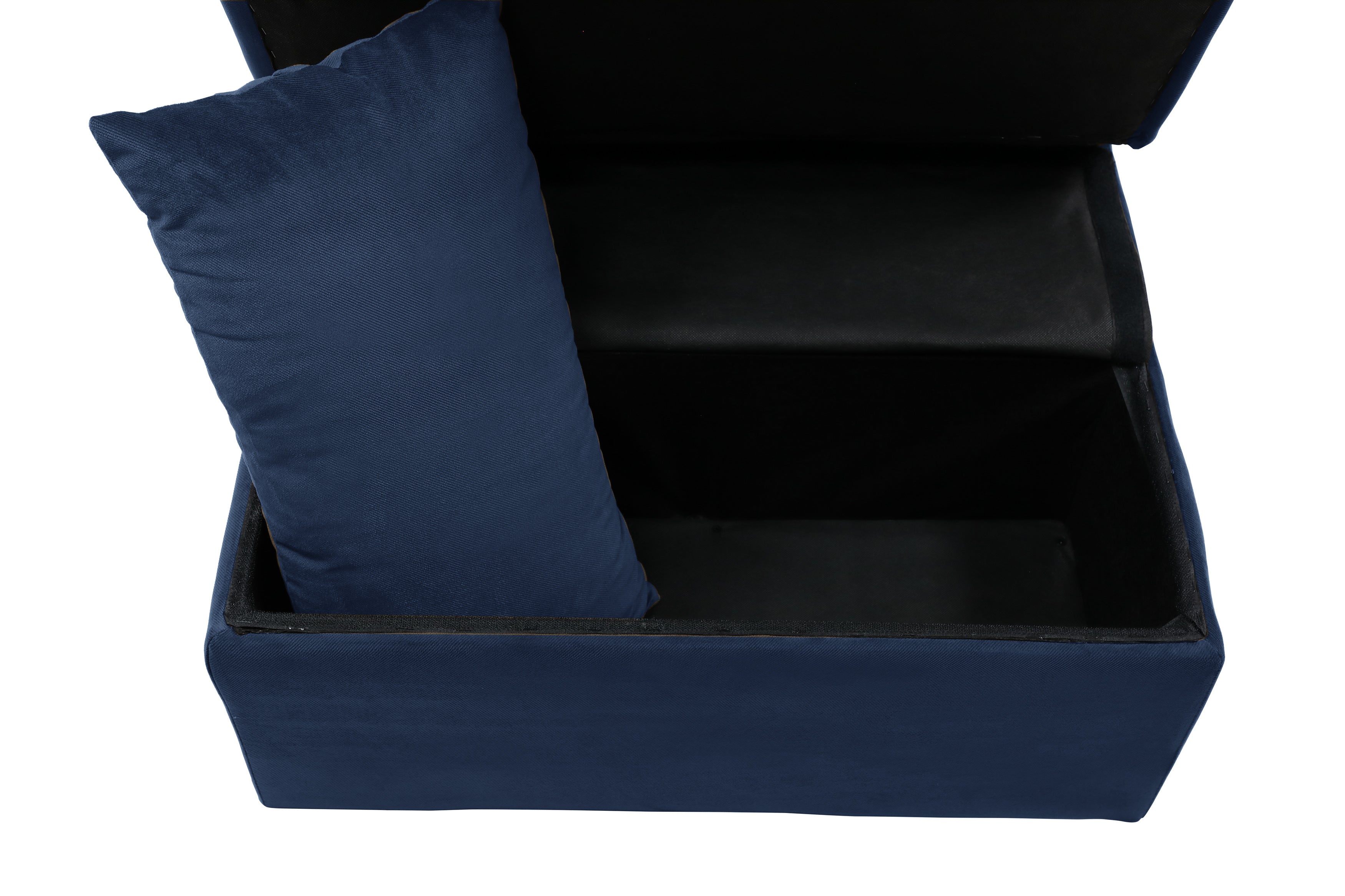 Garrell Blue Velvet Lift Top Storage Bench with Pull-out Bed - 4615-F1 - Bien Home Furniture & Electronics