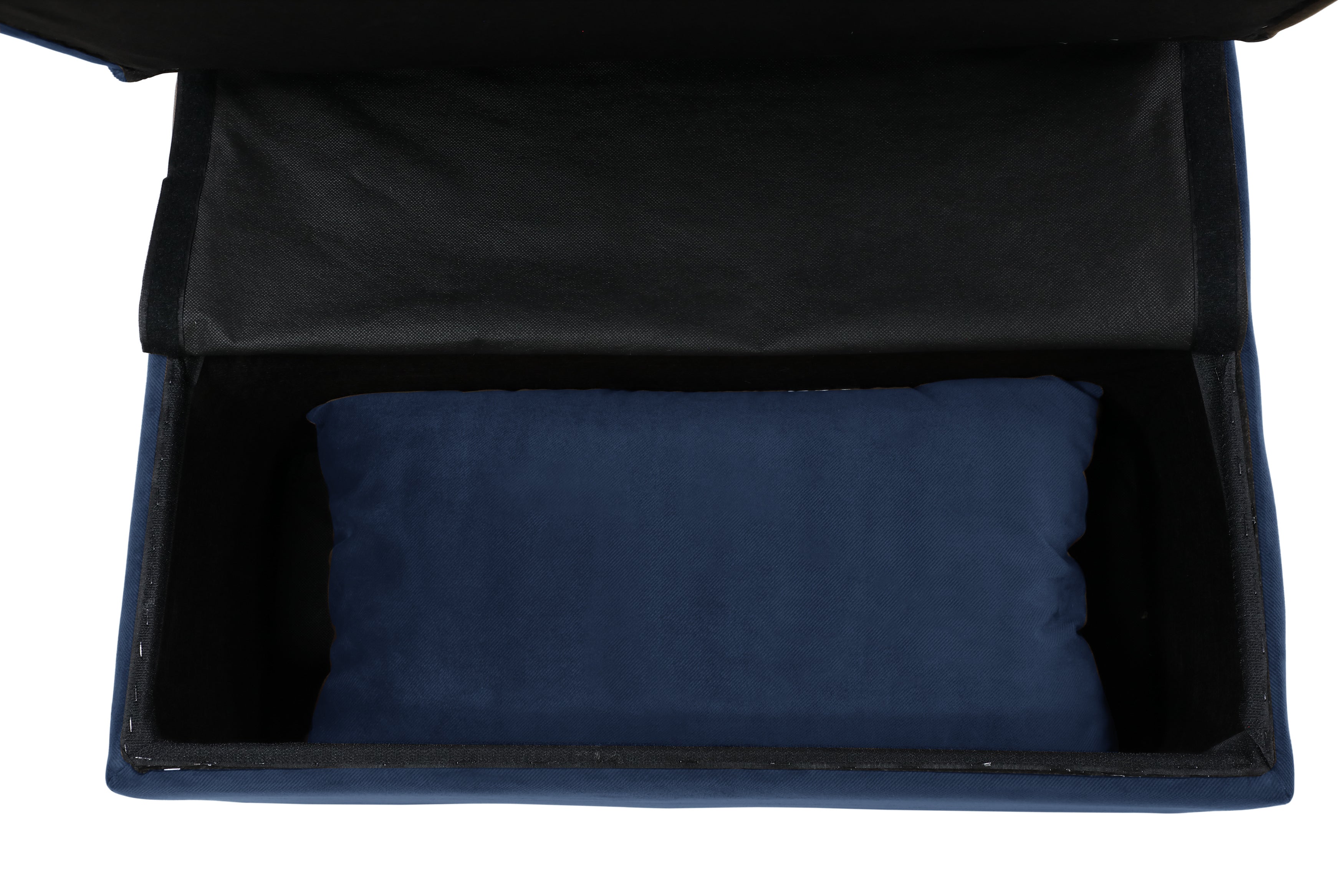 Garrell Blue Velvet Lift Top Storage Bench with Pull-out Bed - 4615-F1 - Bien Home Furniture & Electronics
