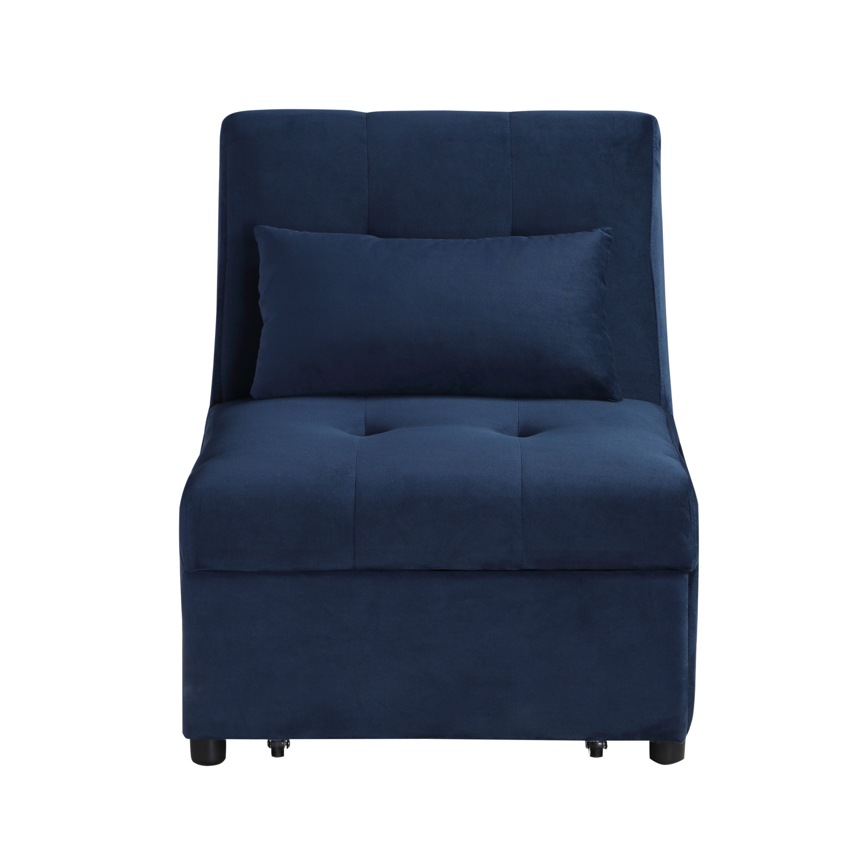 Garrell Blue Velvet Lift Top Storage Bench with Pull-out Bed - 4615-F1 - Bien Home Furniture & Electronics