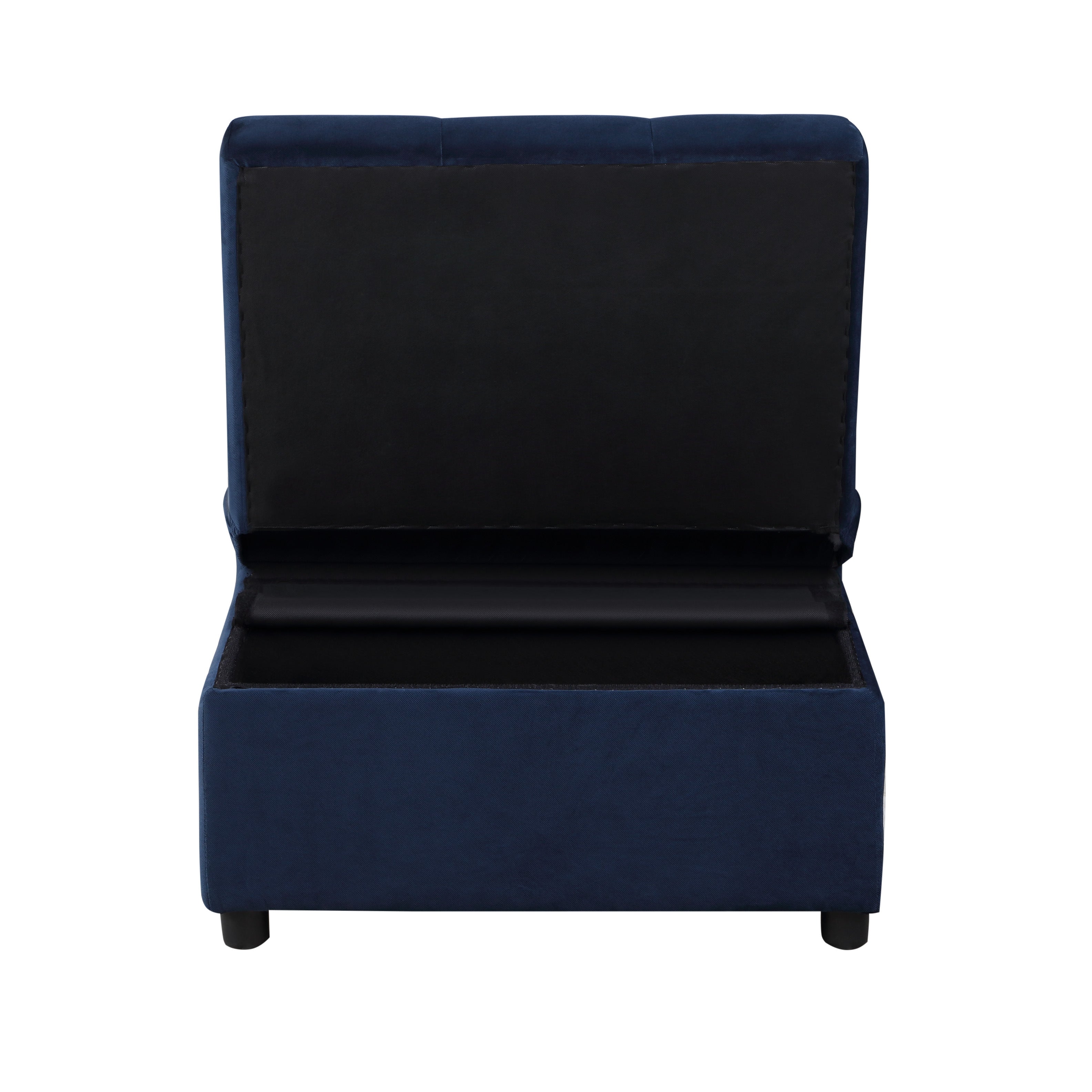 Garrell Blue Velvet Lift Top Storage Bench with Pull-out Bed - 4615-F1 - Bien Home Furniture & Electronics