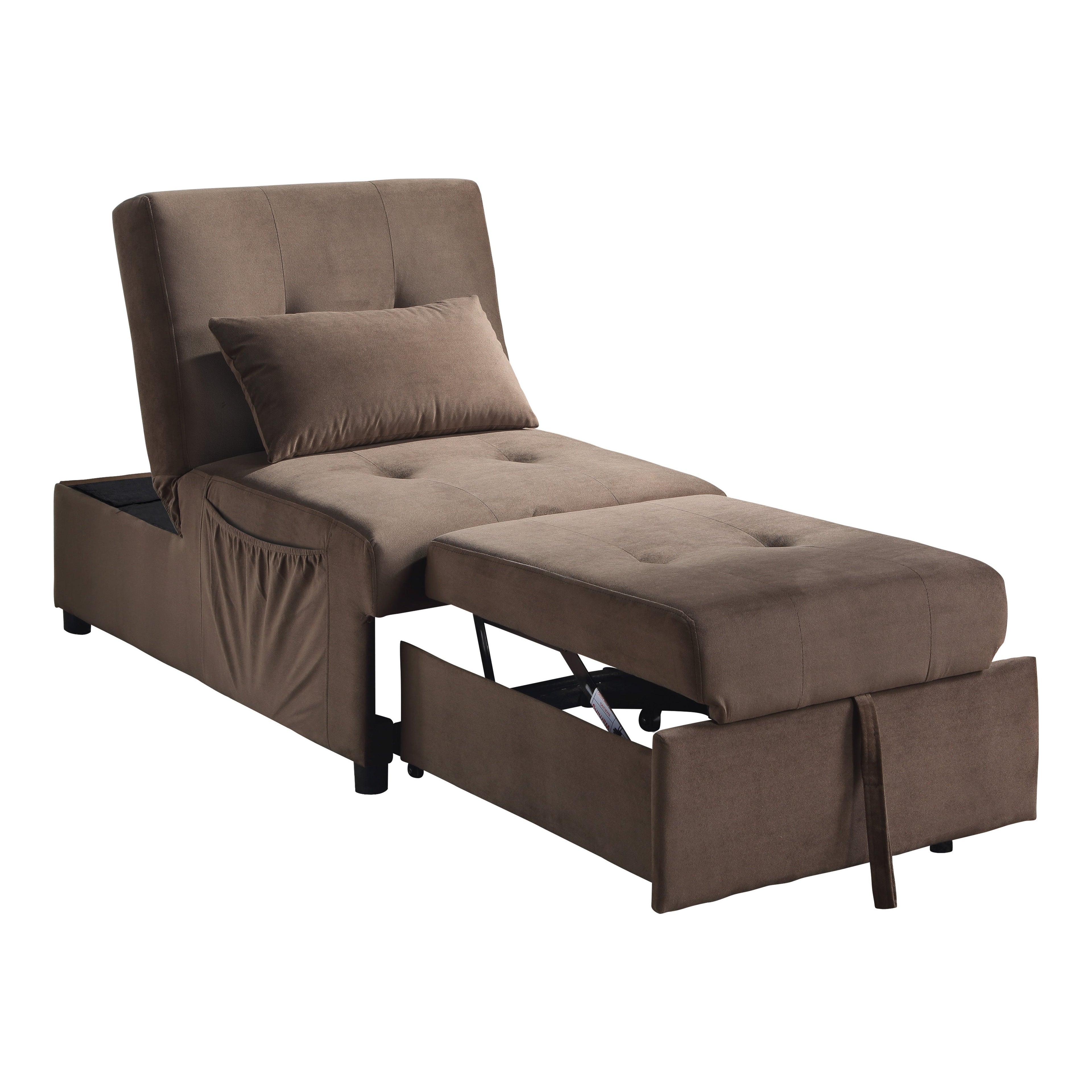 Garrell Brown Velvet Lift Top Storage Bench with Pull-out Bed - 4615-F2 - Bien Home Furniture & Electronics
