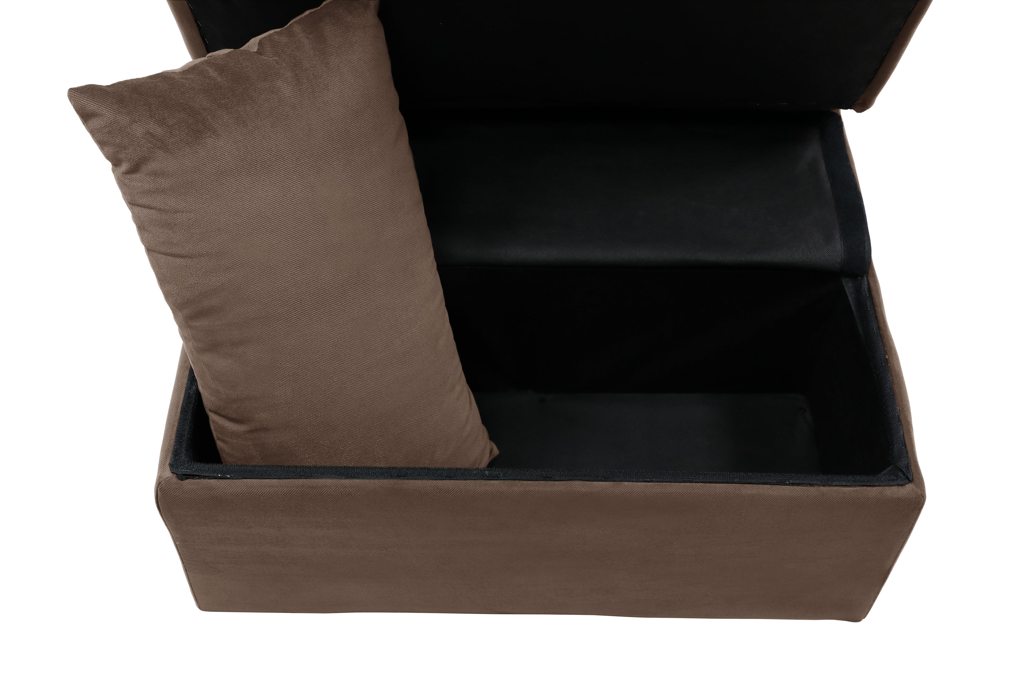 Garrell Brown Velvet Lift Top Storage Bench with Pull-out Bed - 4615-F2 - Bien Home Furniture & Electronics