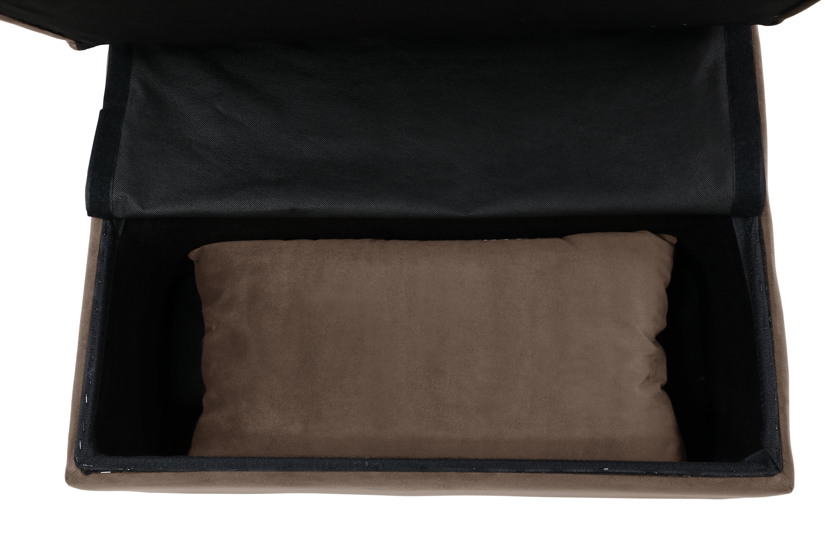 Garrell Brown Velvet Lift Top Storage Bench with Pull-out Bed - 4615-F2 - Bien Home Furniture & Electronics