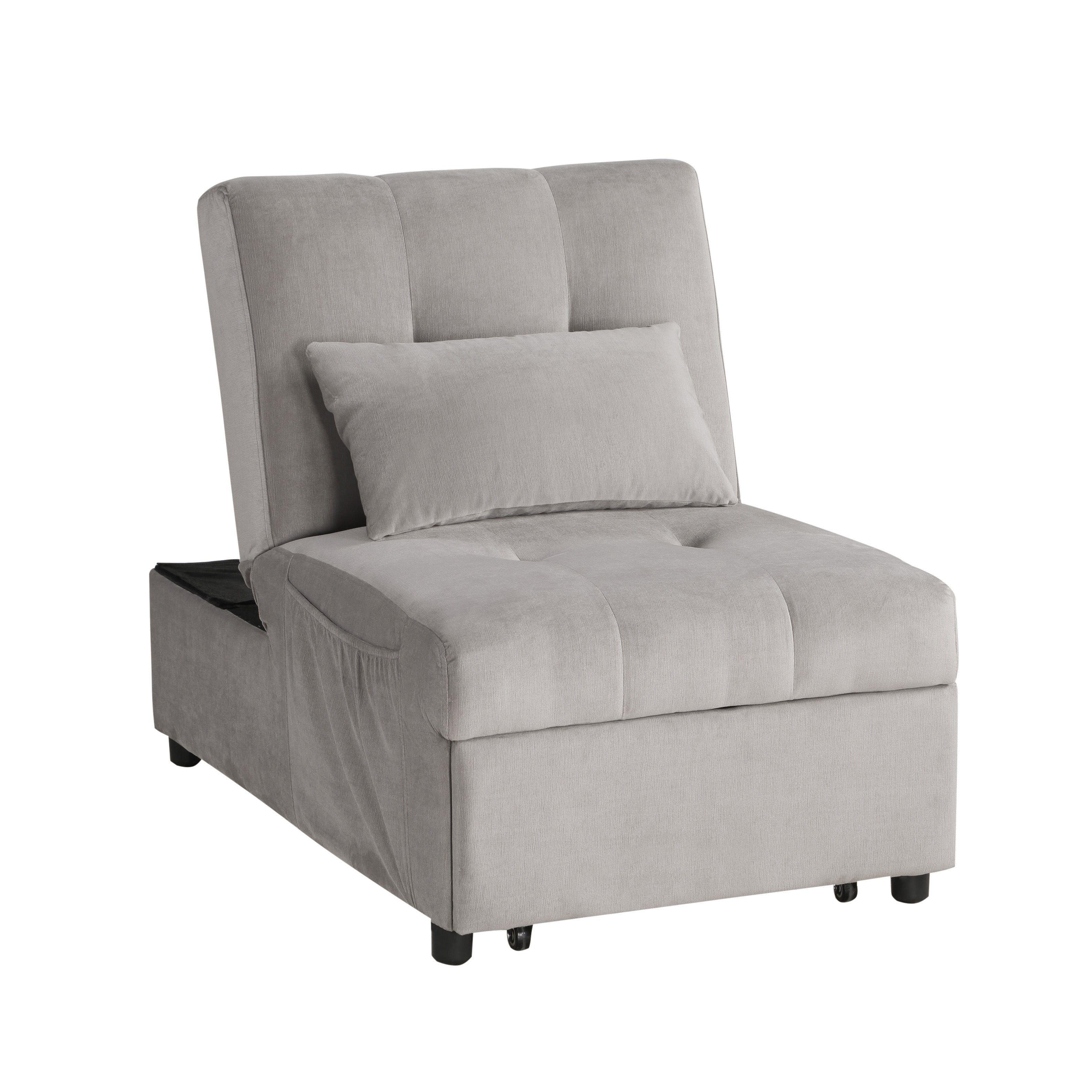 Garrell Brownish Gray Velvet Lift Top Storage Bench with Pull-out Bed - 4615-F4 - Bien Home Furniture & Electronics