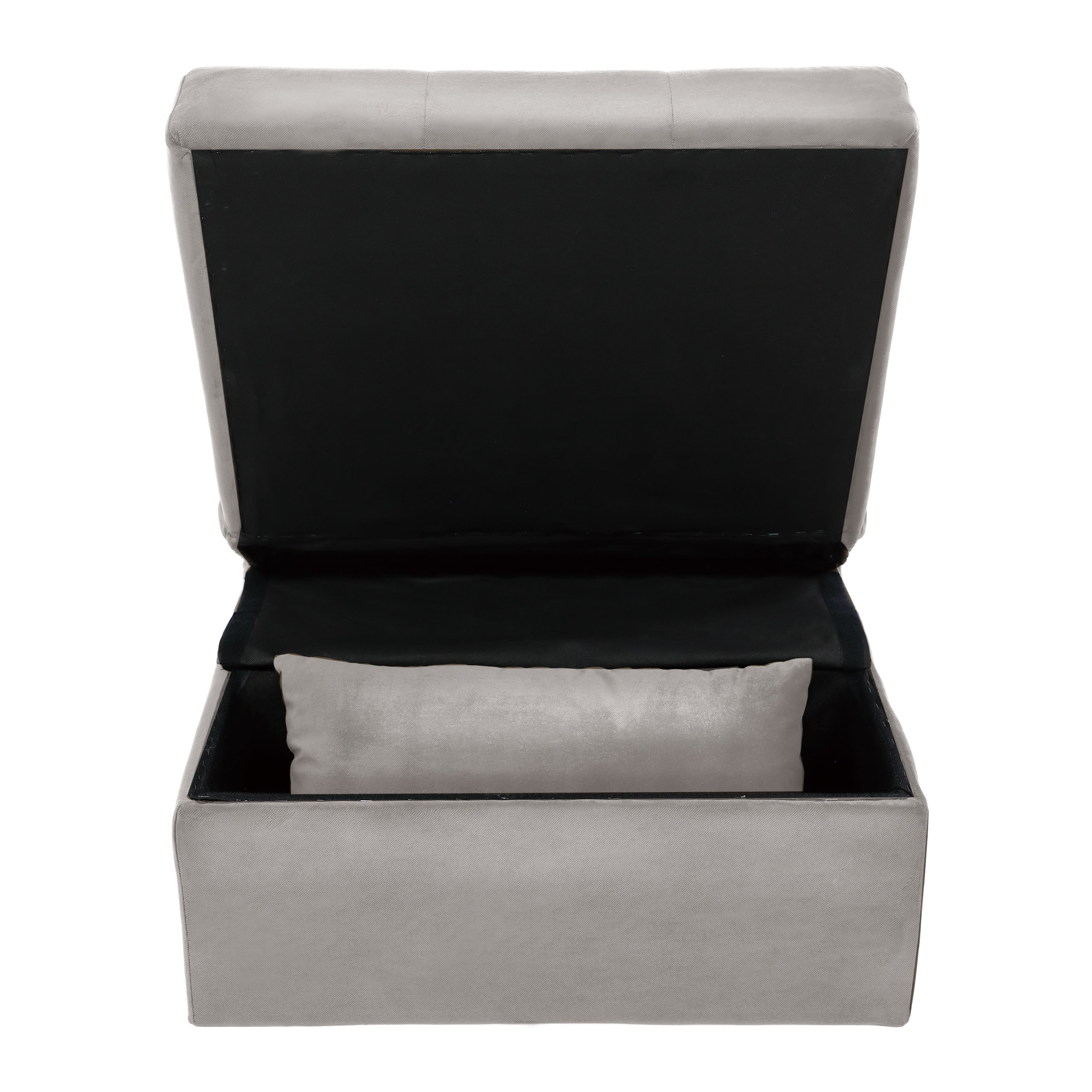 Garrell Brownish Gray Velvet Lift Top Storage Bench with Pull-out Bed - 4615-F4 - Bien Home Furniture & Electronics
