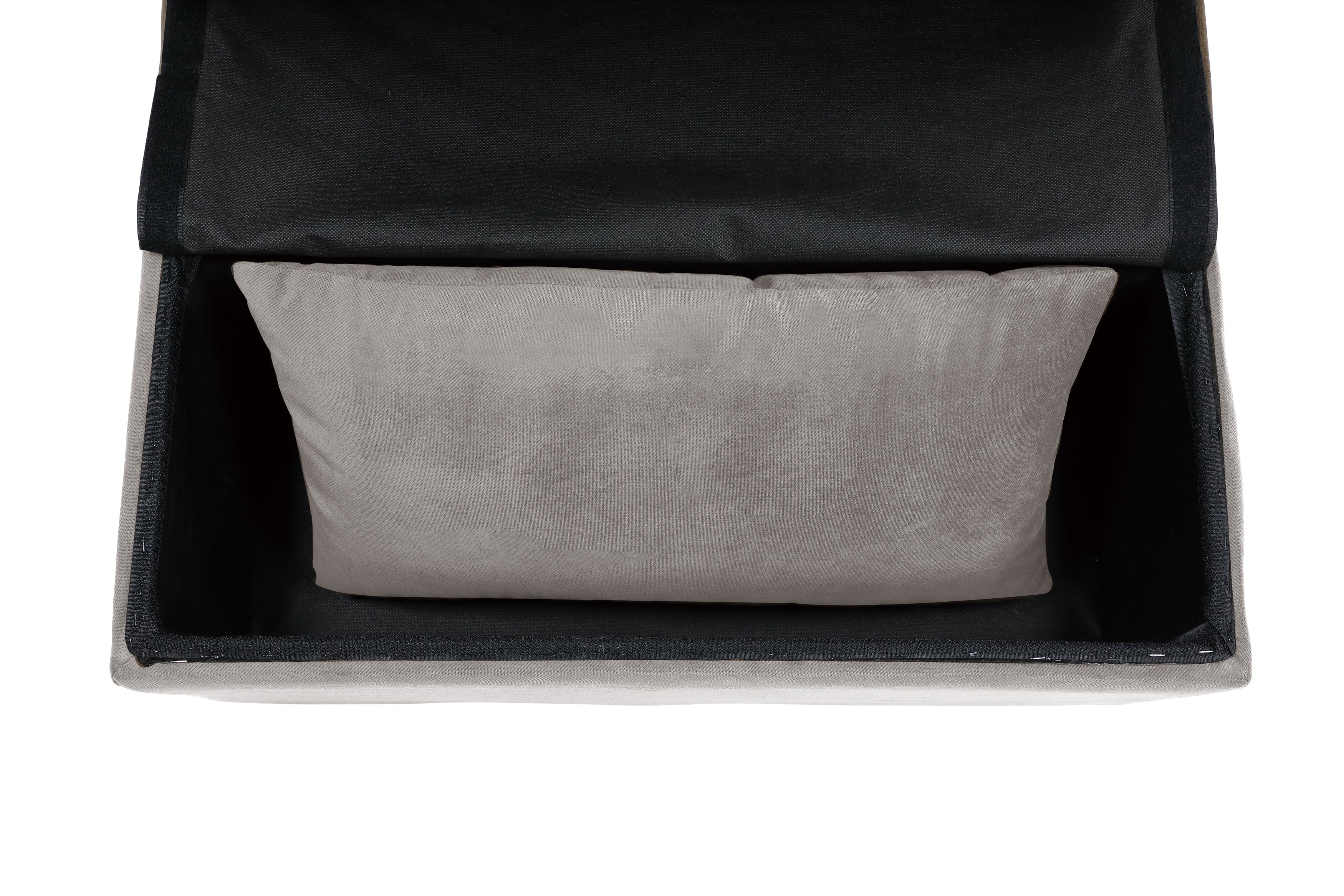 Garrell Brownish Gray Velvet Lift Top Storage Bench with Pull-out Bed - 4615-F4 - Bien Home Furniture & Electronics