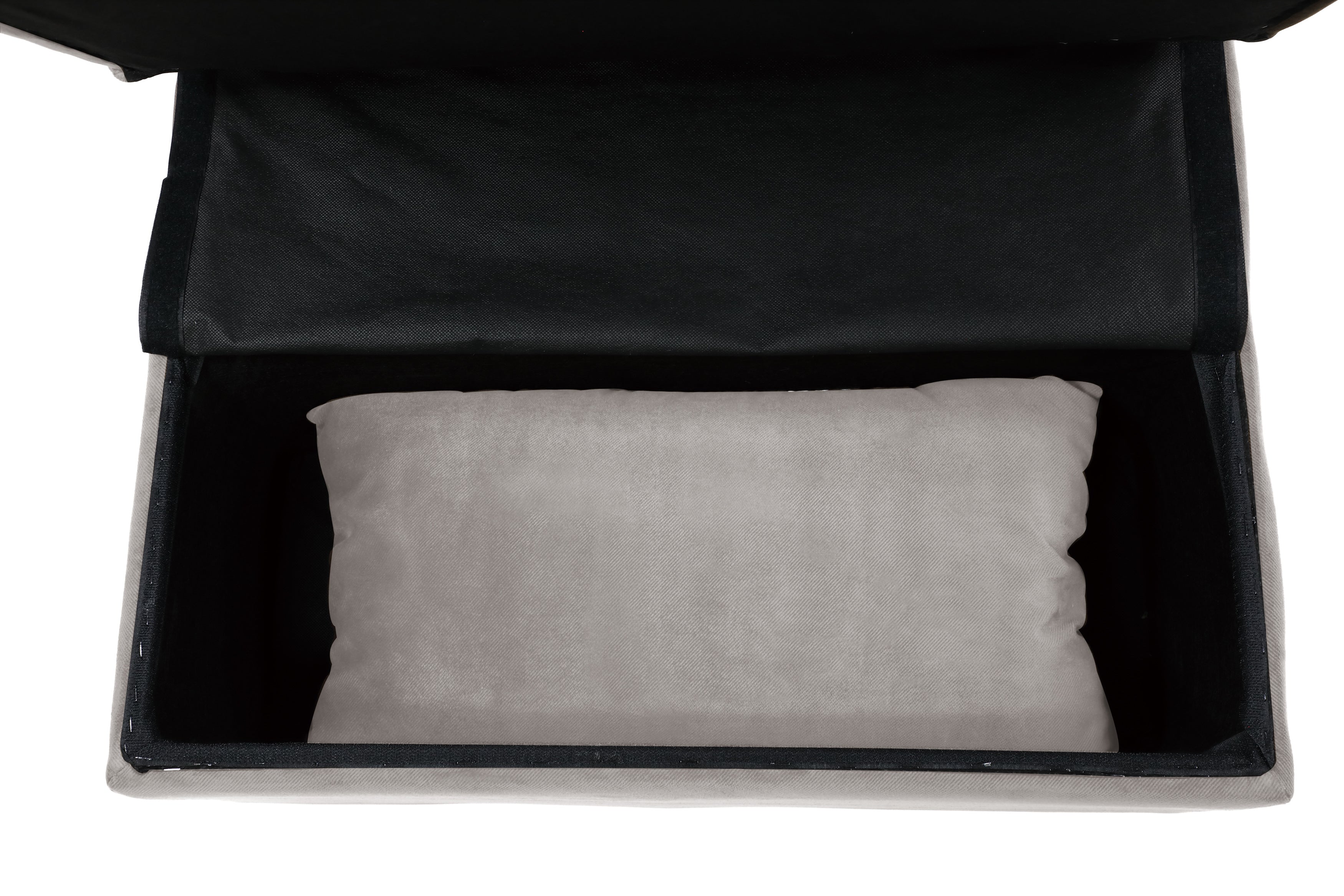 Garrell Brownish Gray Velvet Lift Top Storage Bench with Pull-out Bed - 4615-F4 - Bien Home Furniture & Electronics