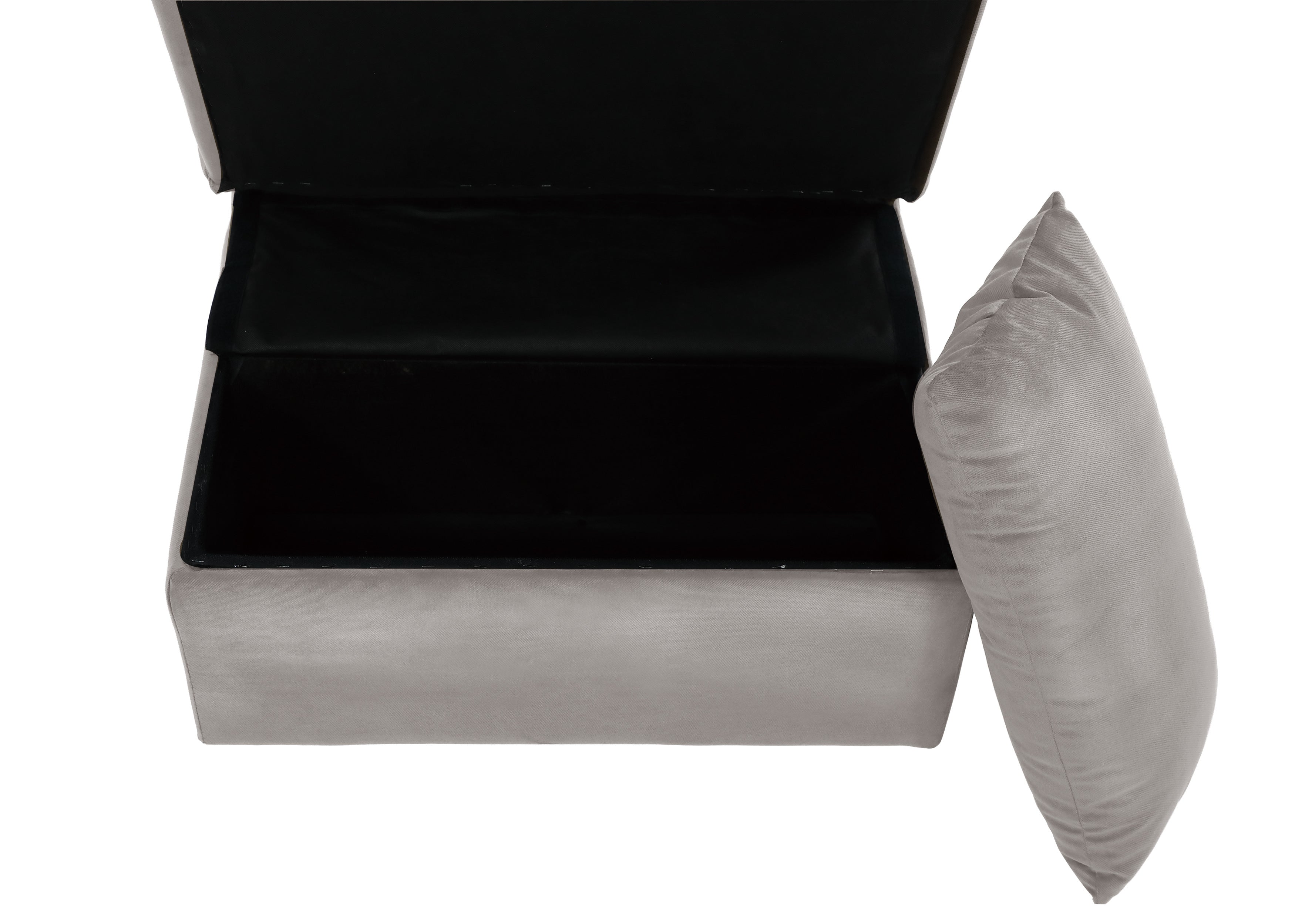Garrell Brownish Gray Velvet Lift Top Storage Bench with Pull-out Bed - 4615-F4 - Bien Home Furniture & Electronics