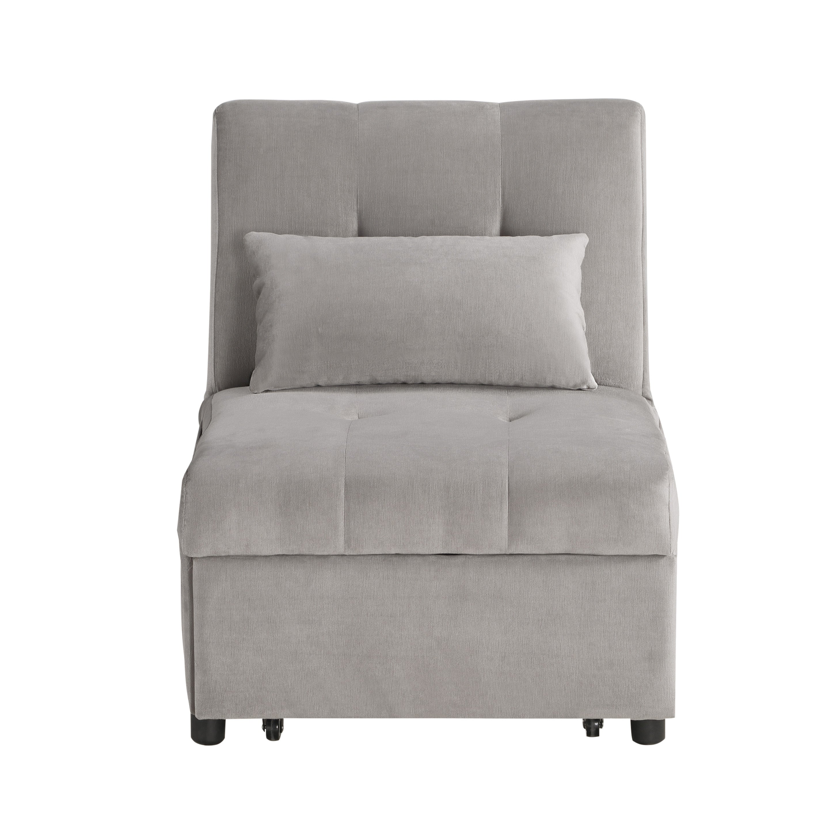 Garrell Brownish Gray Velvet Lift Top Storage Bench with Pull-out Bed - 4615-F4 - Bien Home Furniture & Electronics