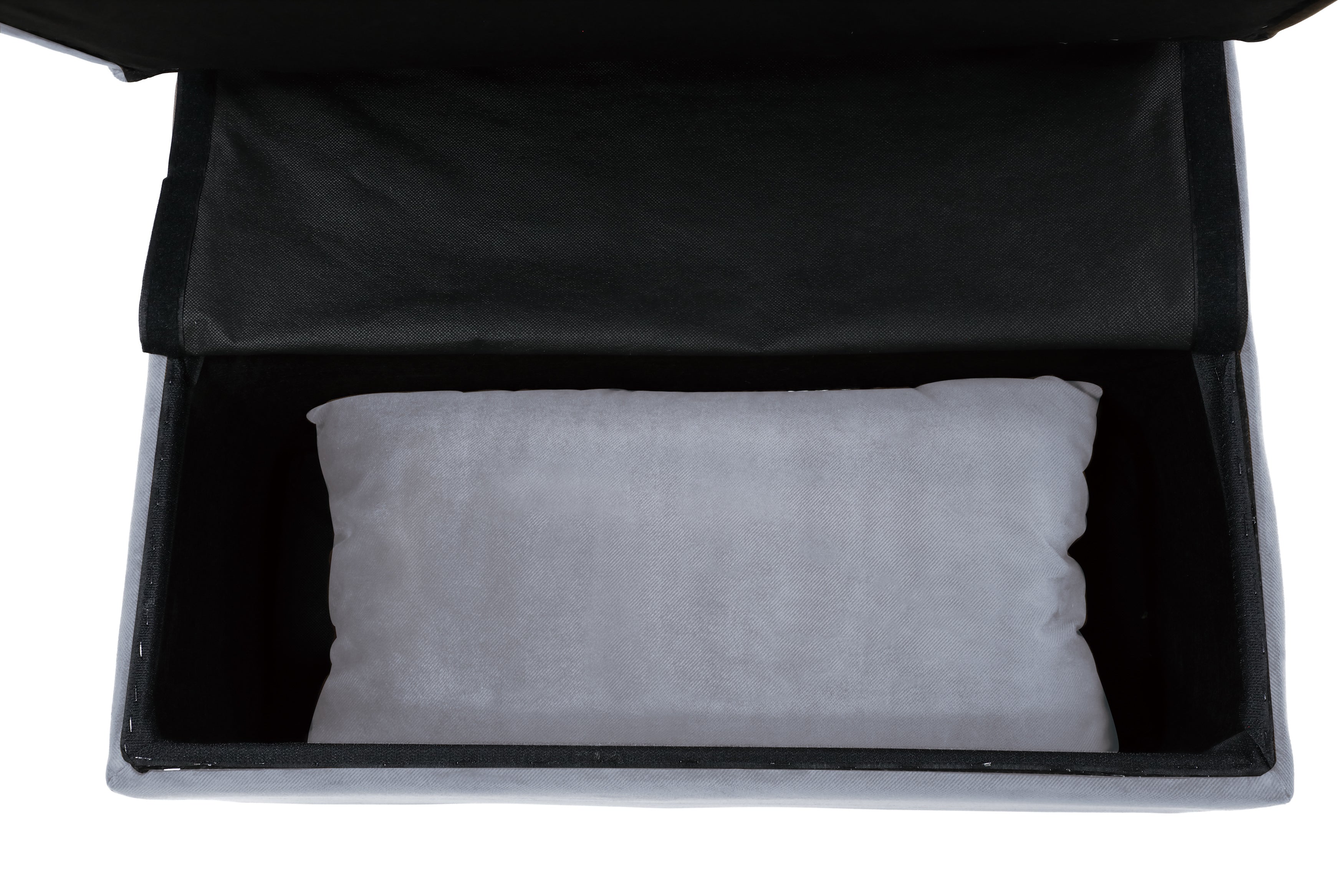 Garrell Gray Velvet Lift Top Storage Bench with Pull-out Bed - 4615-F3 - Bien Home Furniture & Electronics