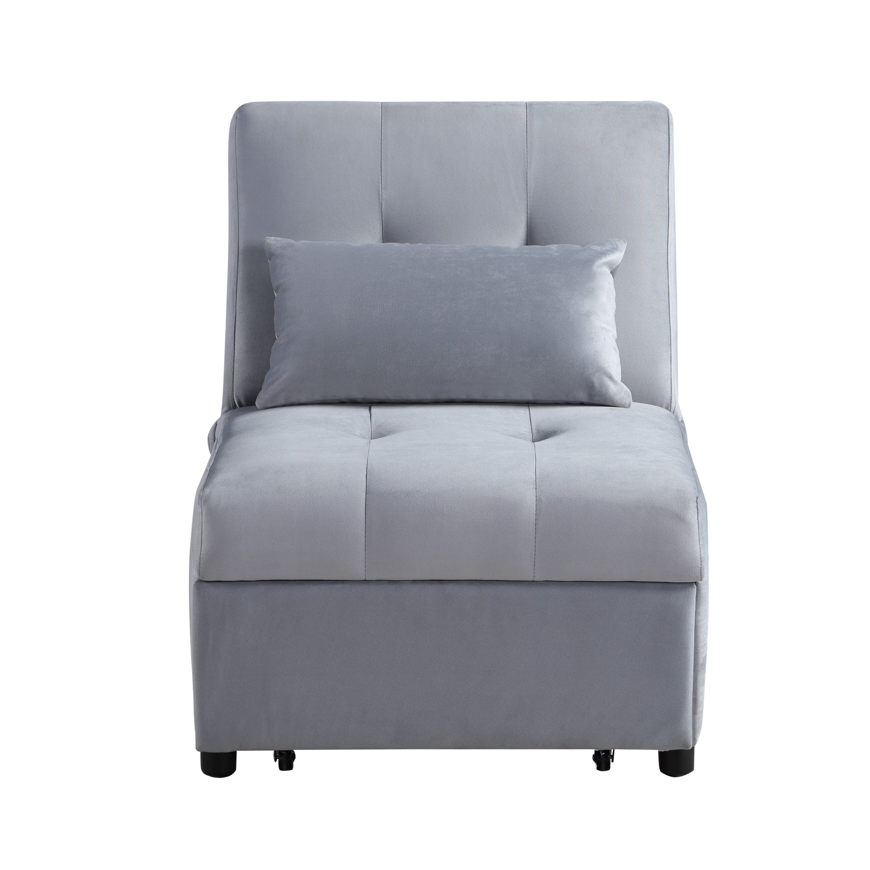 Garrell Gray Velvet Lift Top Storage Bench with Pull-out Bed - 4615-F3 - Bien Home Furniture & Electronics