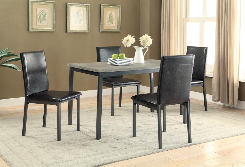 Garza Black Rectangular Dining Table - 100611 - Bien Home Furniture & Electronics