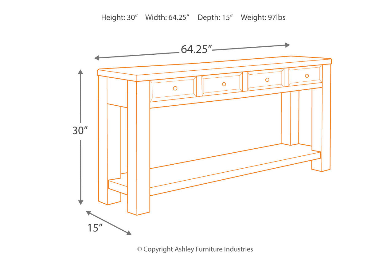 Gavelston Black Sofa/Console Table - T732-4 - Bien Home Furniture & Electronics