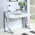 Gemma Glossy White/Chrome 2-Drawer Writing Desk - 802141 - Bien Home Furniture & Electronics