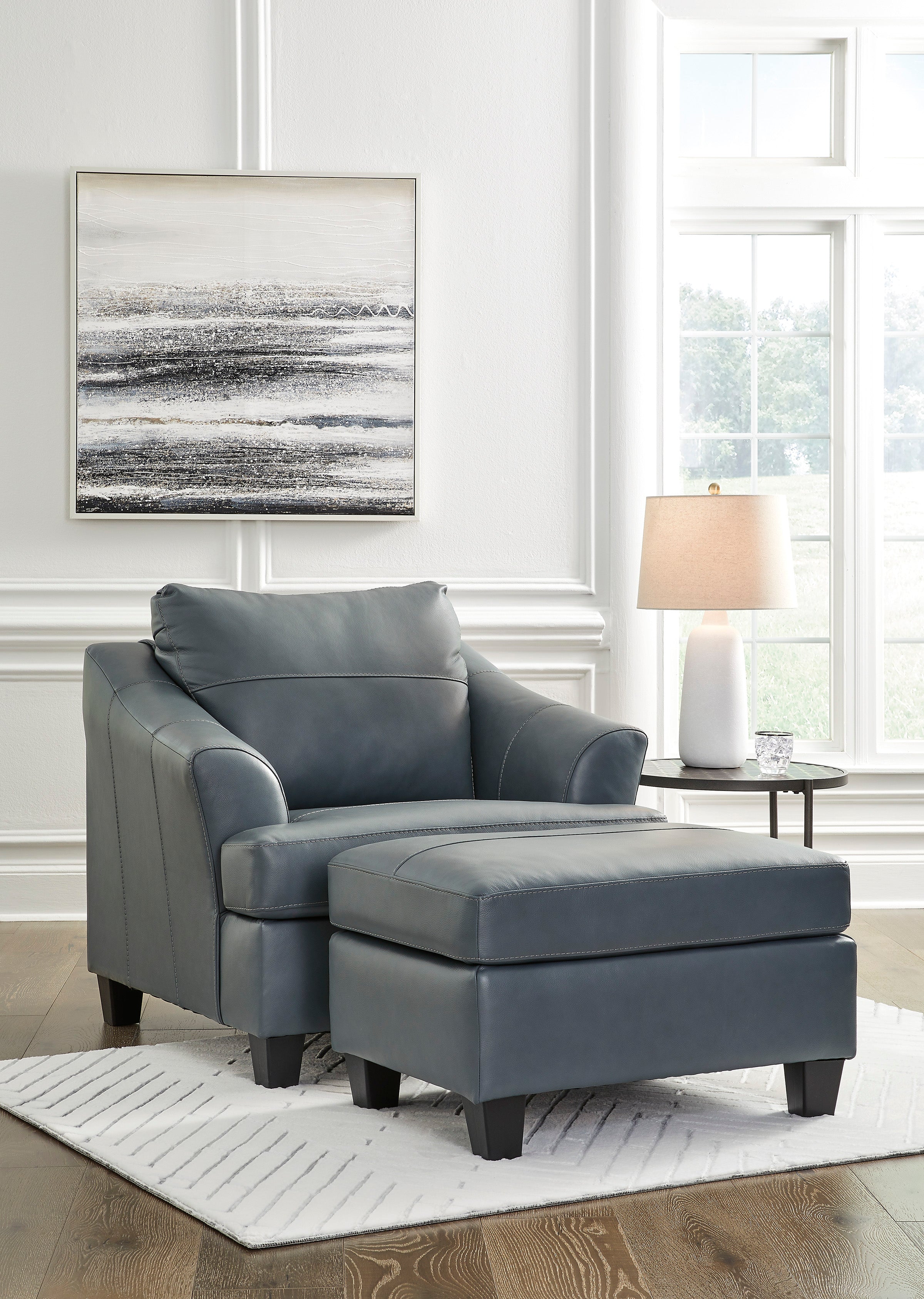 Genoa Steel Leather Living Room Set - SET | 4770538 | 4770535 - Bien Home Furniture & Electronics