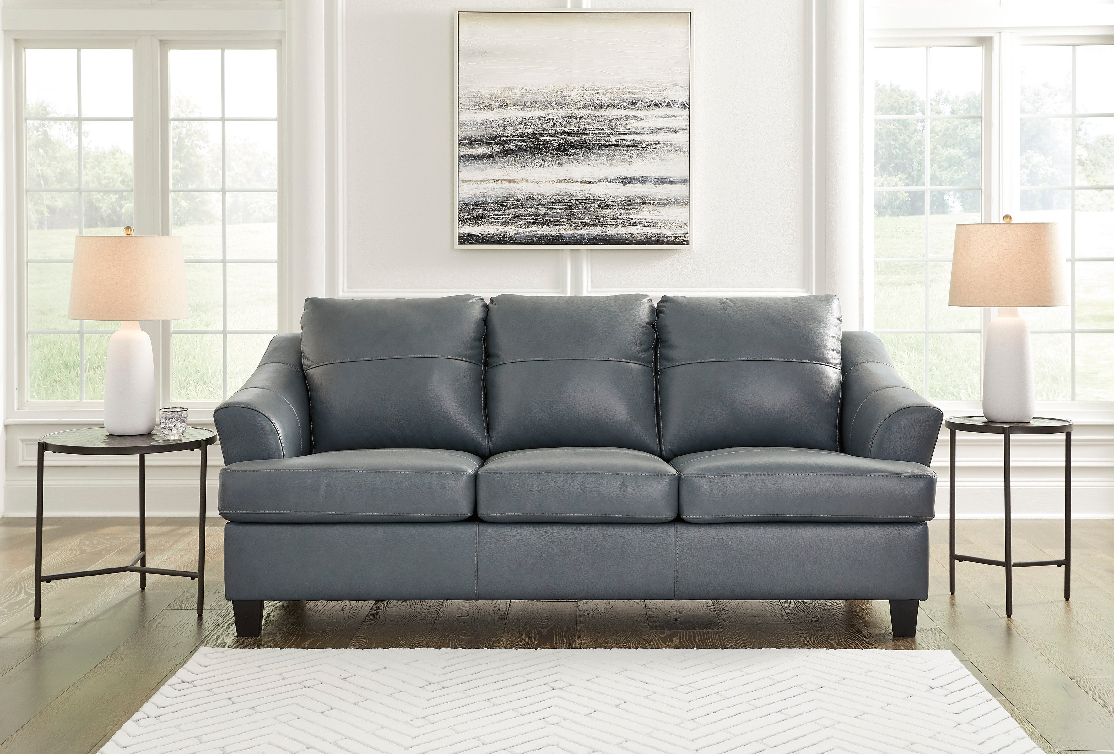 Genoa Steel Leather Living Room Set - SET | 4770538 | 4770535 - Bien Home Furniture & Electronics
