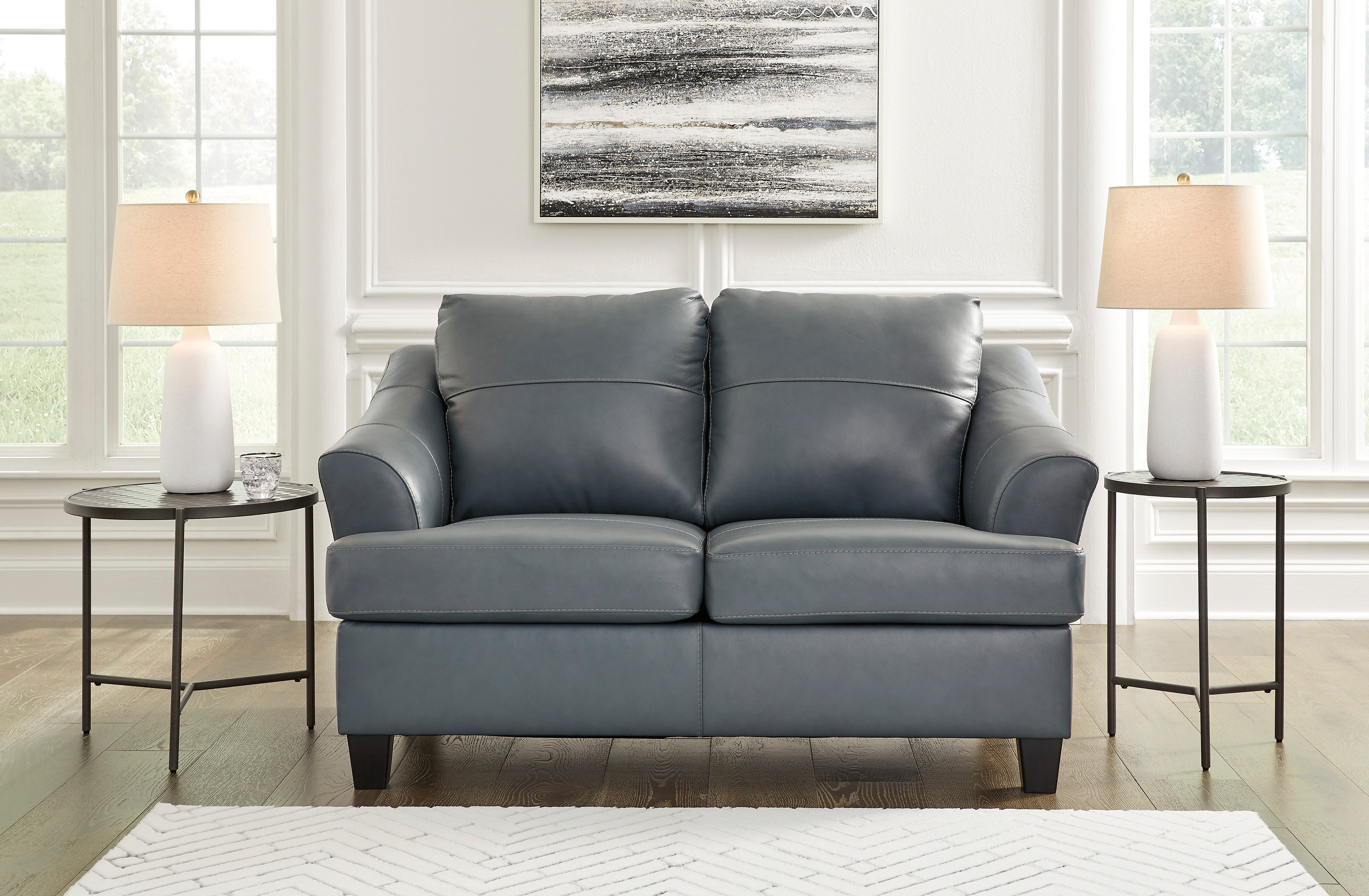 Genoa Steel Leather Living Room Set - SET | 4770538 | 4770535 - Bien Home Furniture & Electronics