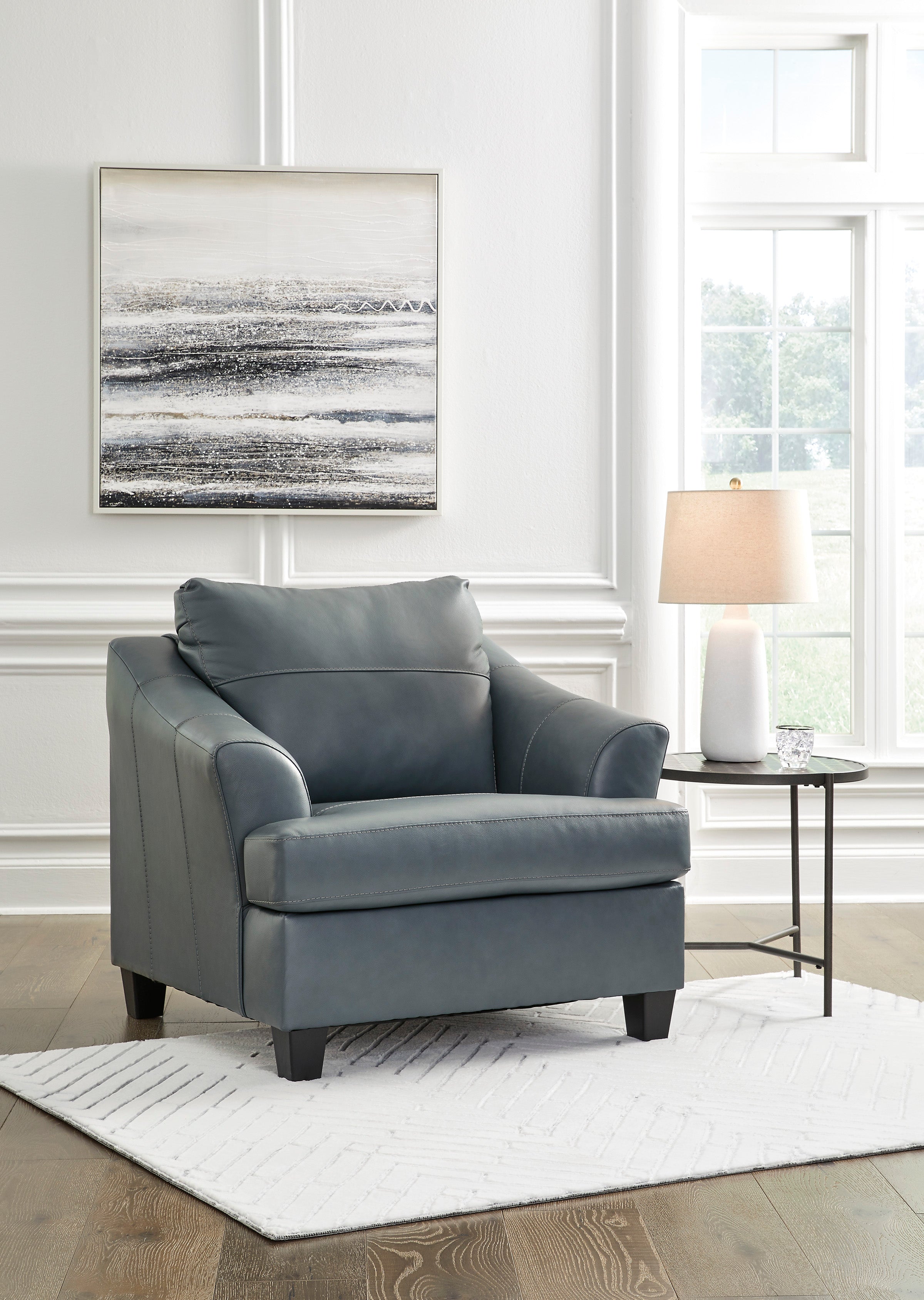 Genoa Steel Leather Living Room Set - SET | 4770538 | 4770535 - Bien Home Furniture & Electronics