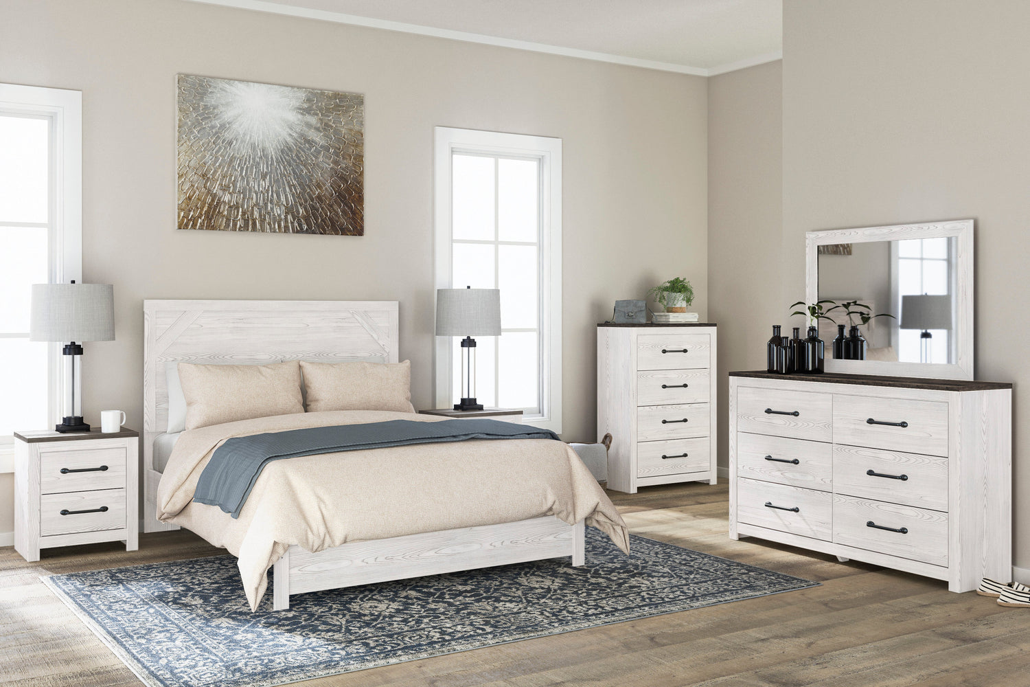 Gerridan White/Gray Panel Bedroom Set - SET | B1190-72 | B1190-97 | B1190-31 | B1190-92 - Bien Home Furniture & Electronics