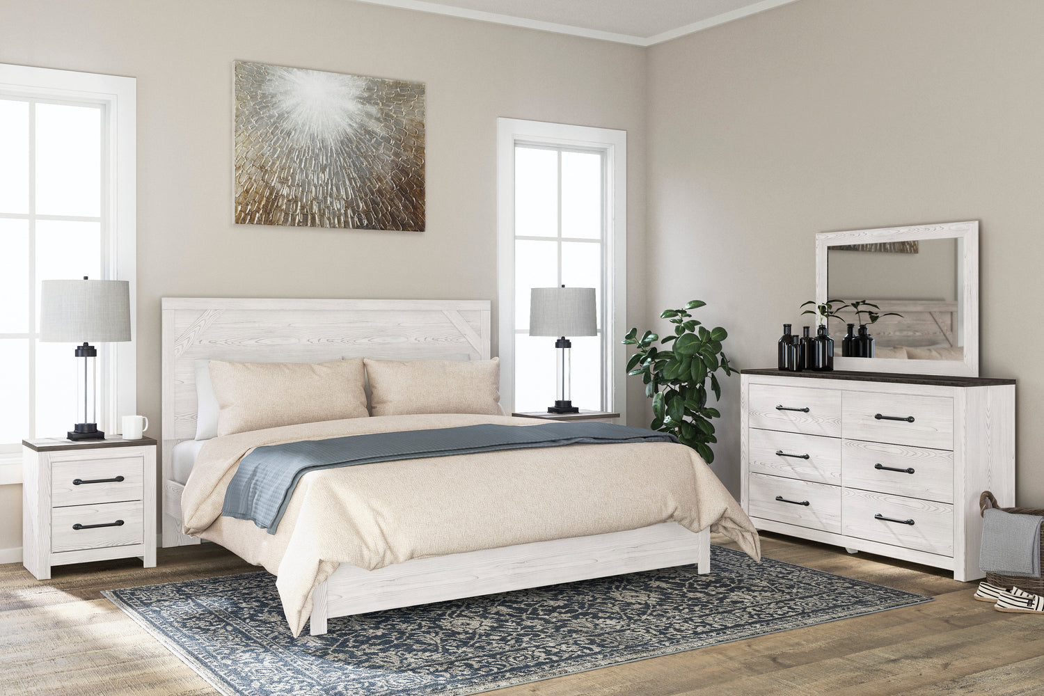 Gerridan White/Gray Panel Bedroom Set - SET | B1190-72 | B1190-97 | B1190-31 | B1190-92 - Bien Home Furniture & Electronics
