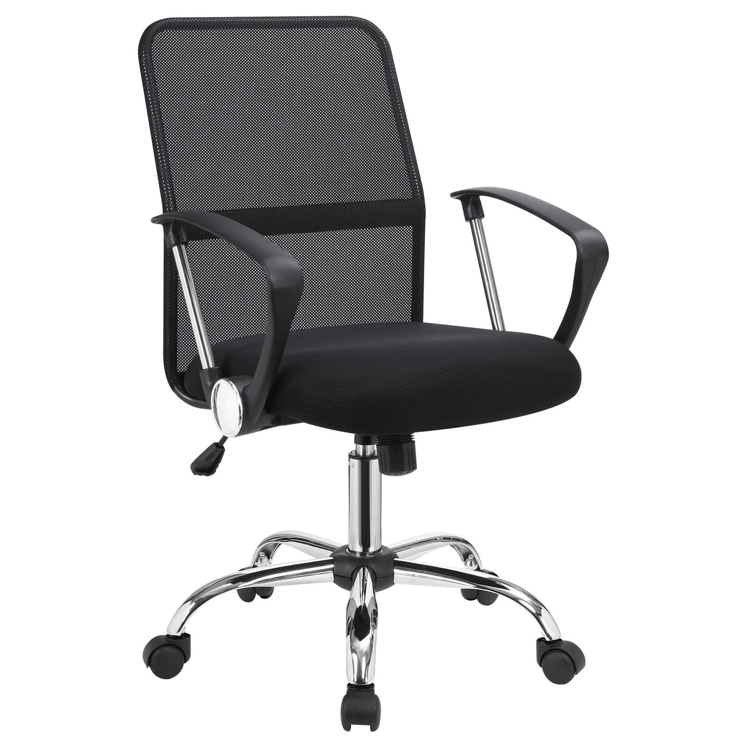 Gerta Black/Chrome Office Chair with Mesh Backrest - 801319 - Bien Home Furniture & Electronics