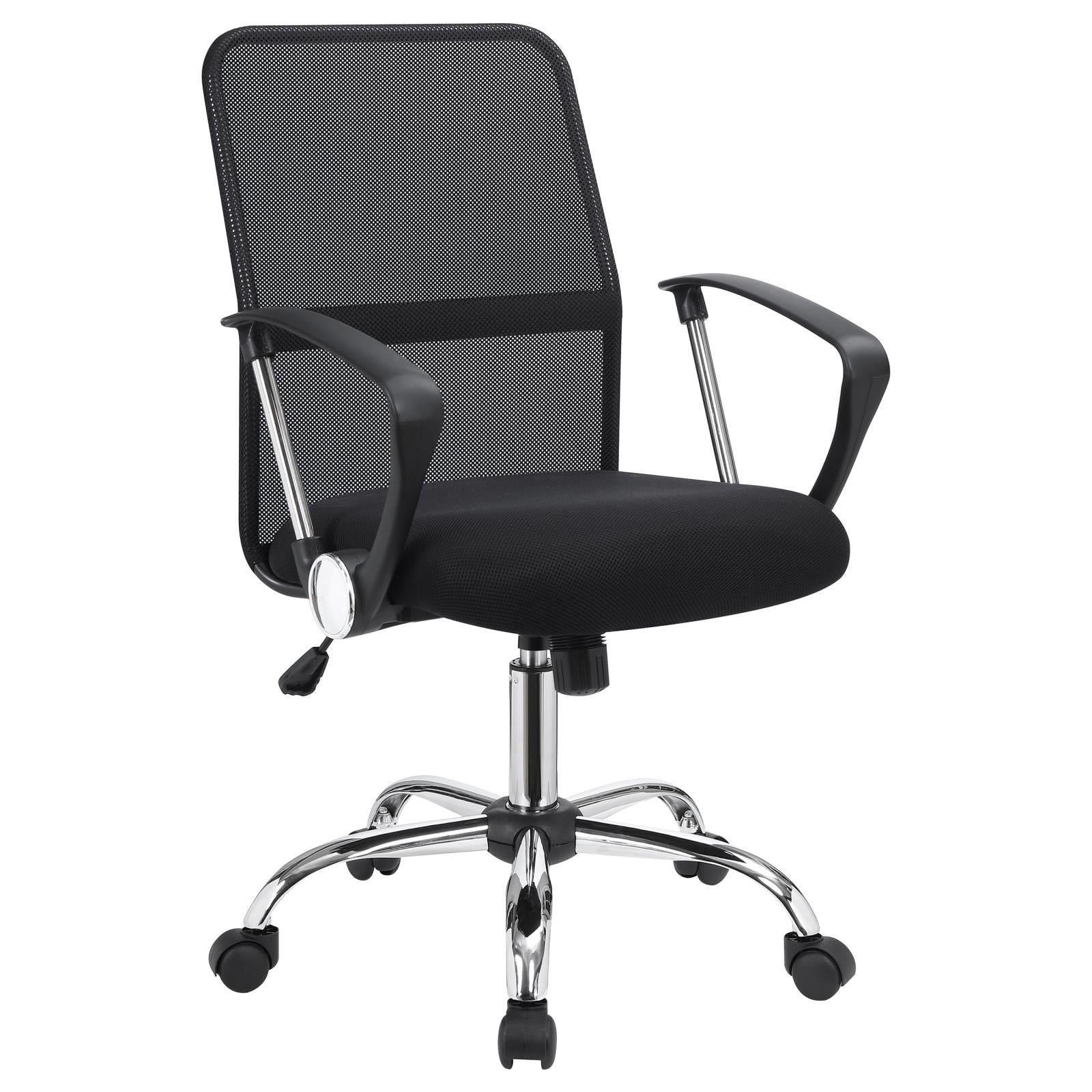 Gerta Black/Chrome Office Chair with Mesh Backrest - 801319 - Bien Home Furniture &amp; Electronics