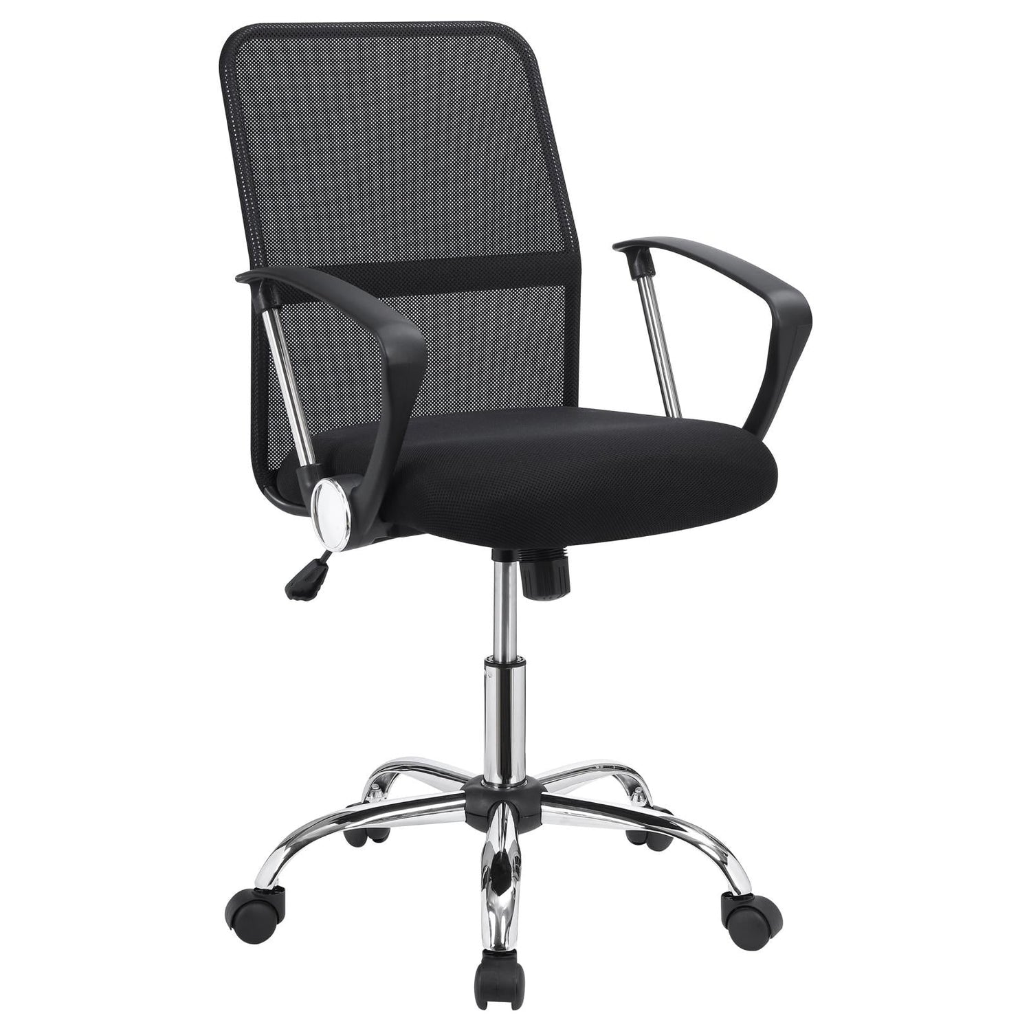 Gerta Black/Chrome Office Chair with Mesh Backrest - 801319 - Bien Home Furniture &amp; Electronics