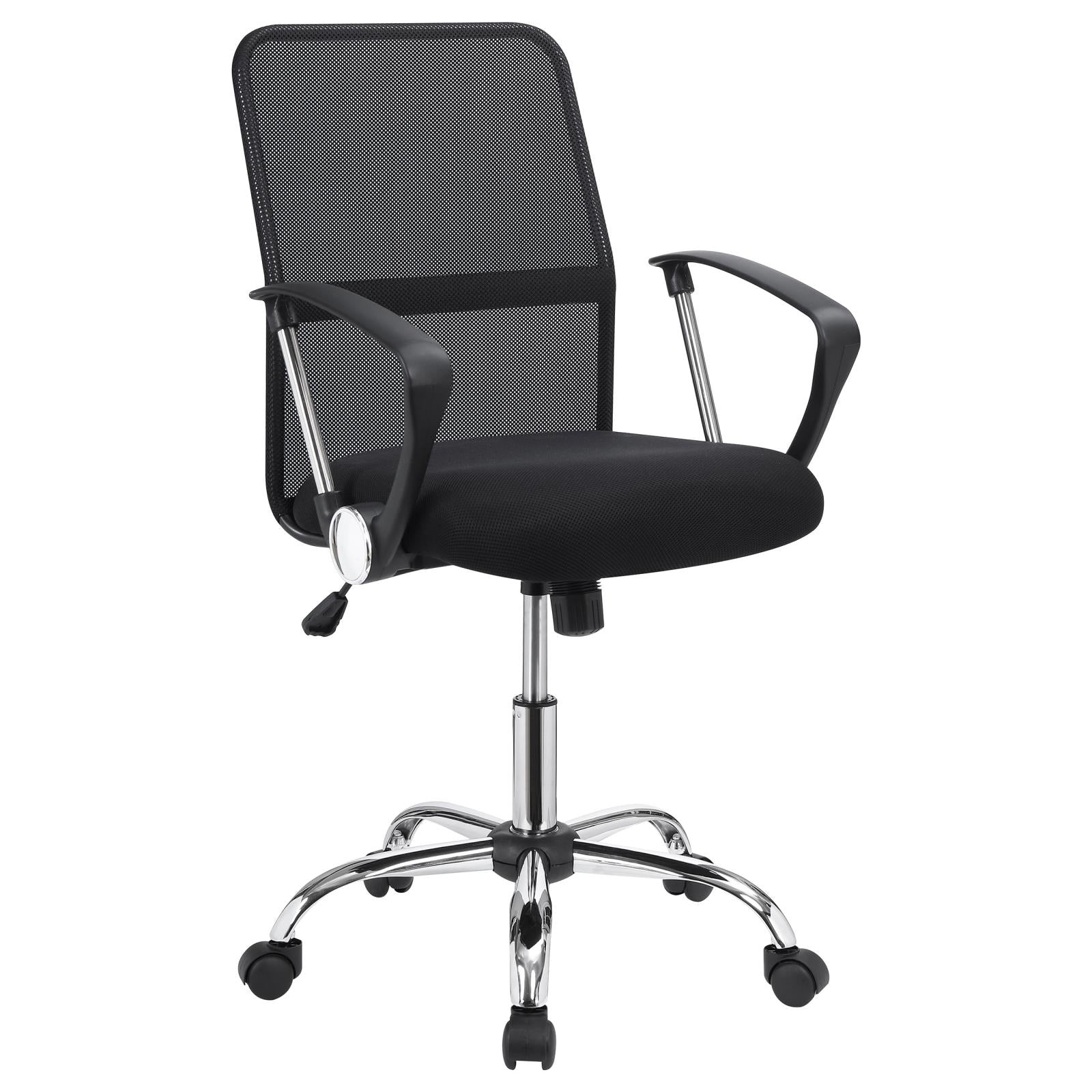 Gerta Black/Chrome Office Chair with Mesh Backrest - 801319 - Bien Home Furniture & Electronics
