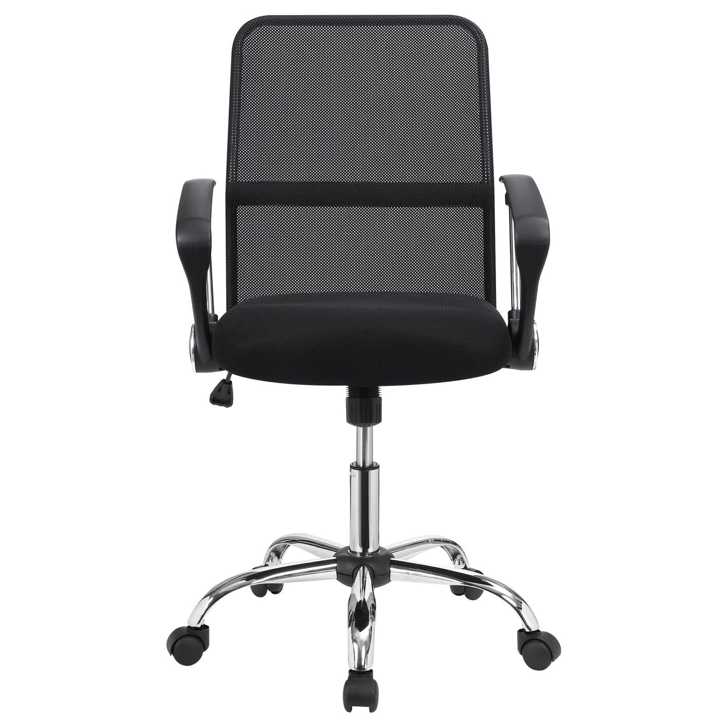 Gerta Black/Chrome Office Chair with Mesh Backrest - 801319 - Bien Home Furniture & Electronics