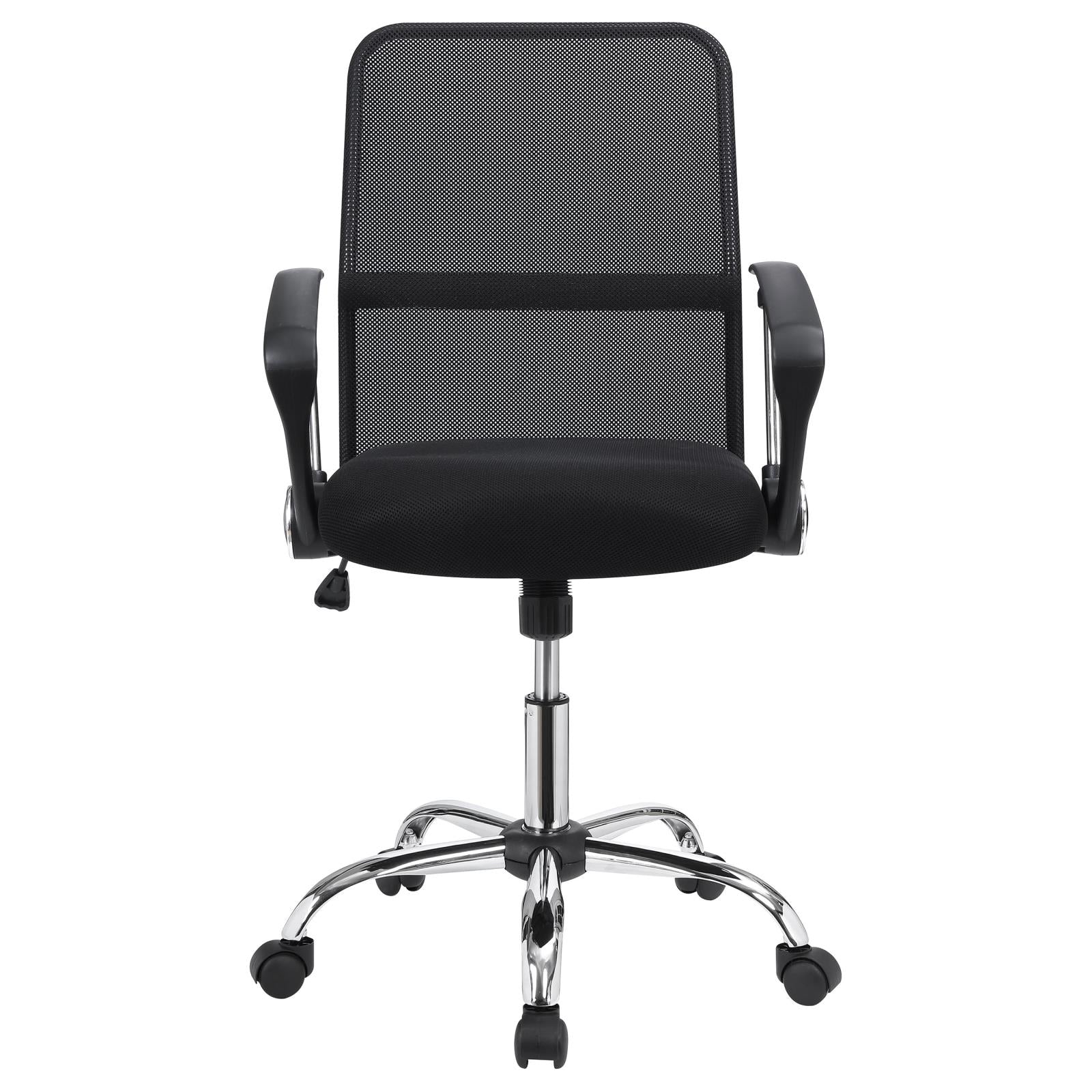 Gerta Black/Chrome Office Chair with Mesh Backrest - 801319 - Bien Home Furniture &amp; Electronics