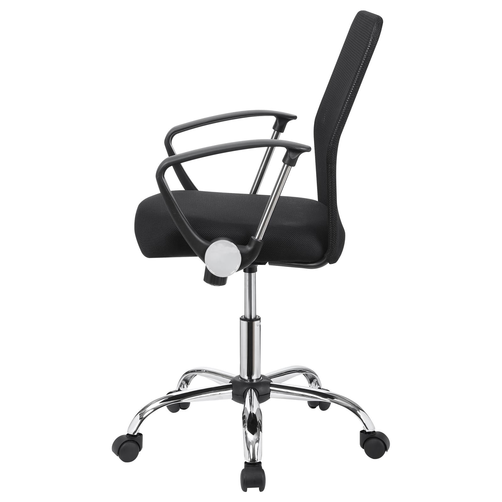 Gerta Black/Chrome Office Chair with Mesh Backrest - 801319 - Bien Home Furniture &amp; Electronics