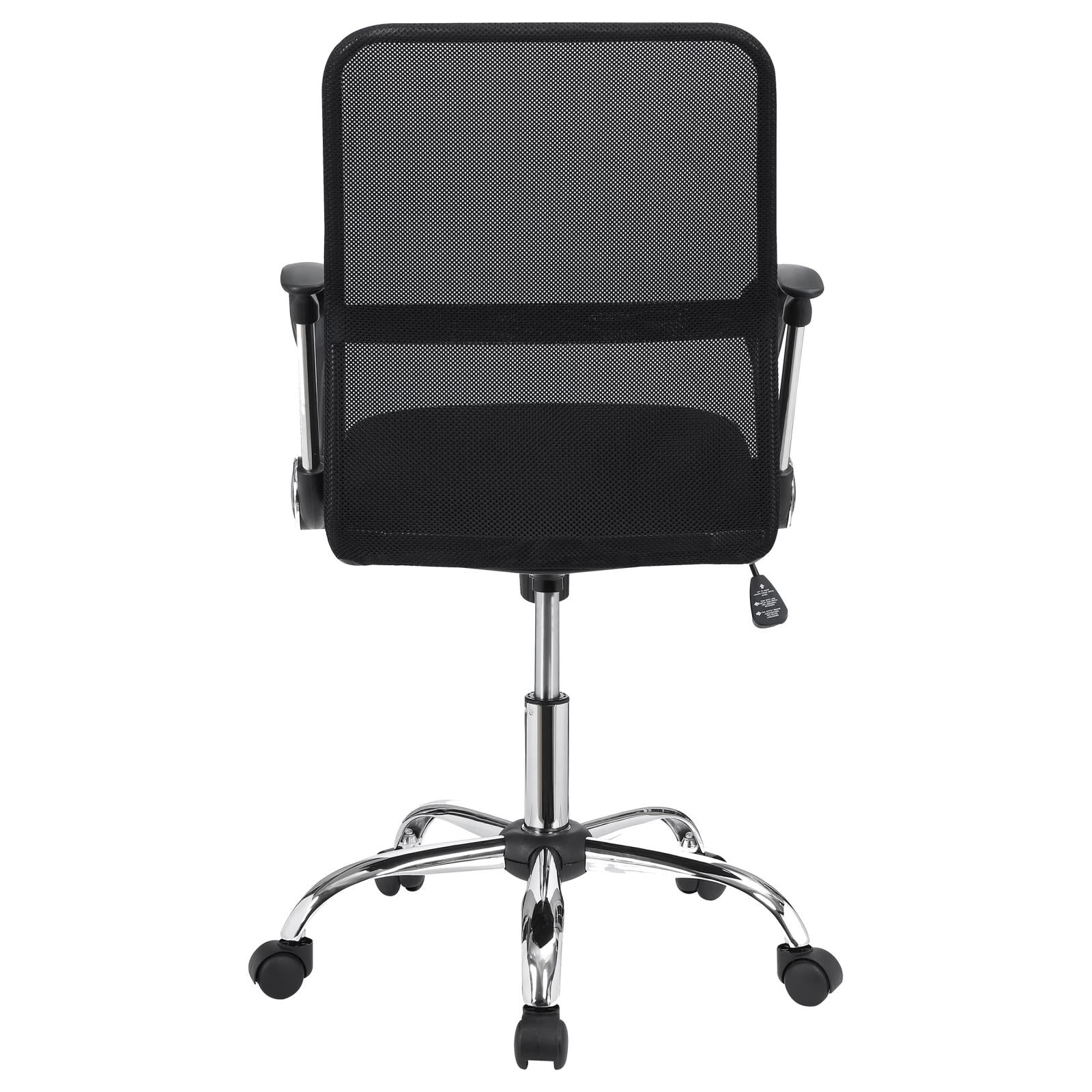 Gerta Black/Chrome Office Chair with Mesh Backrest - 801319 - Bien Home Furniture & Electronics