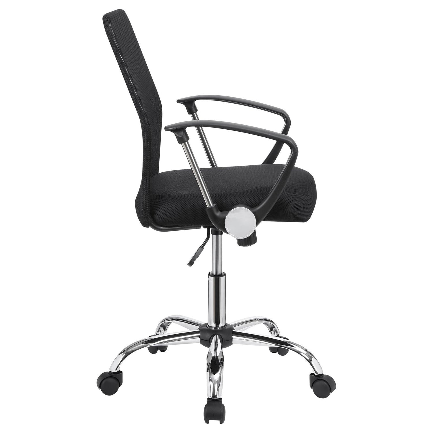 Gerta Black/Chrome Office Chair with Mesh Backrest - 801319 - Bien Home Furniture & Electronics