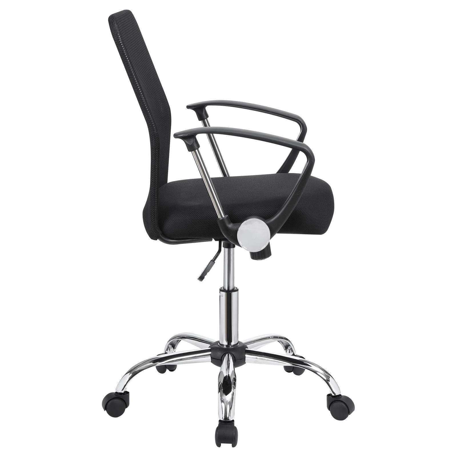 Gerta Black/Chrome Office Chair with Mesh Backrest - 801319 - Bien Home Furniture &amp; Electronics