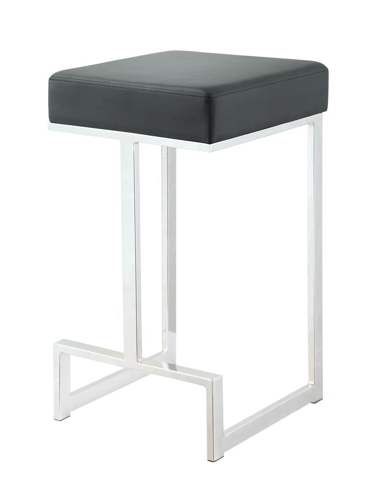 Gervase Black/Chrome Square Counter Height Stool - 105253 - Bien Home Furniture & Electronics