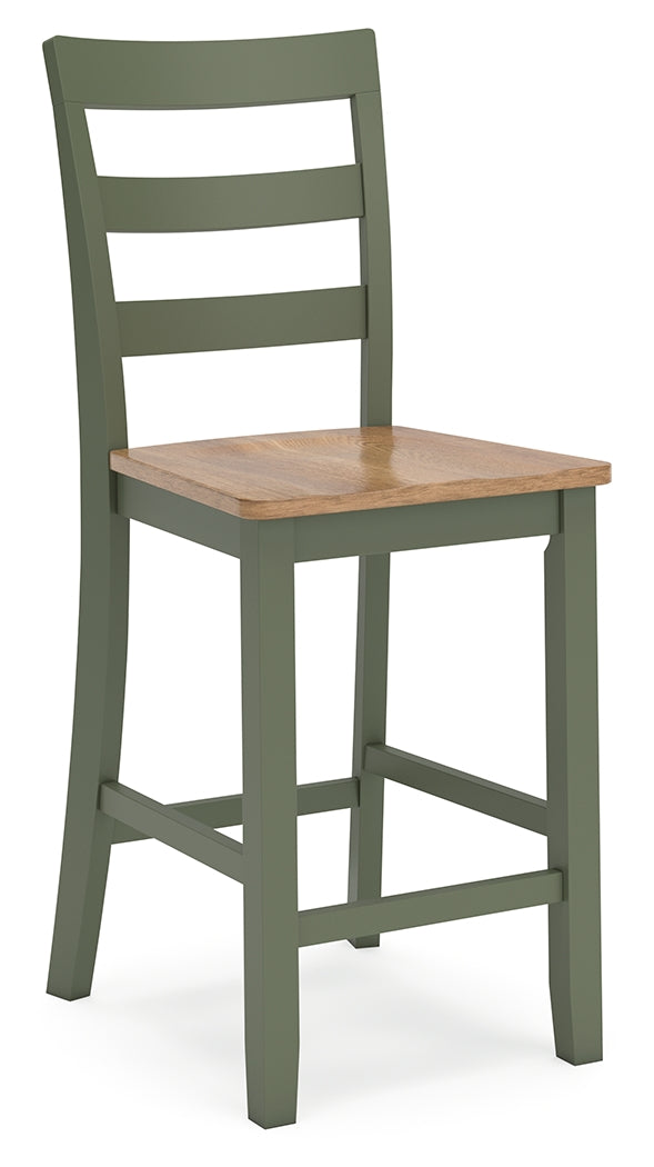 Gesthaven Natural/Green Counter Height Barstool, Set of 2 - D401-124 - Bien Home Furniture & Electronics