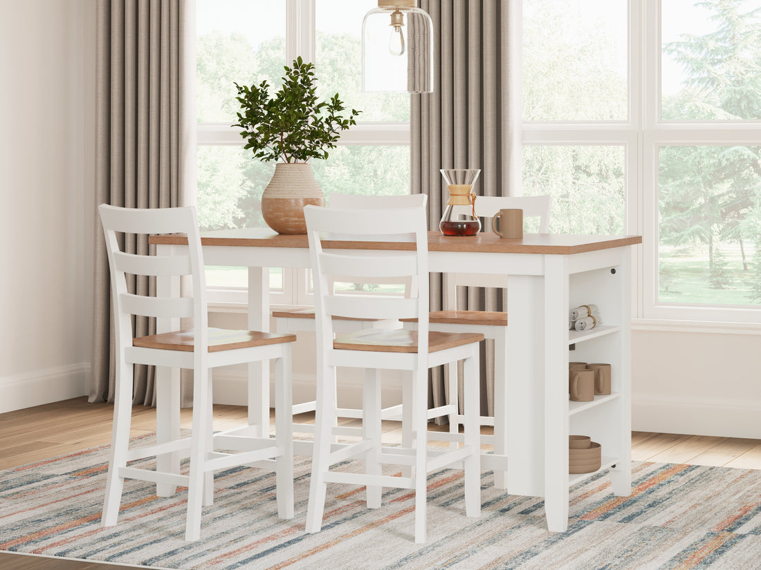 Gesthaven Natural/White Counter Height Dining Table - D398-13 - Bien Home Furniture & Electronics