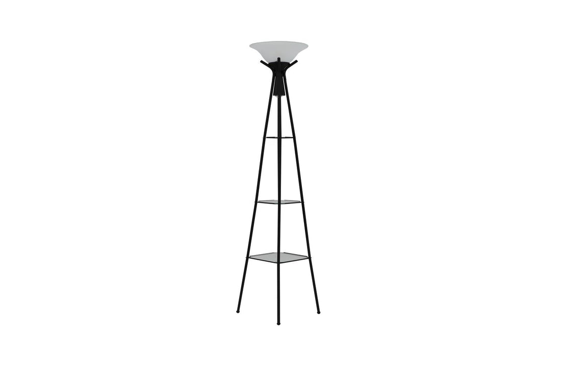 Gianni Versatile Shelf Tower Floor Lamp Charcoal Black - 901420 - Bien Home Furniture &amp; Electronics