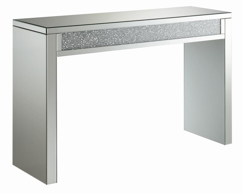 Gillian Rectangular Sofa Table Silver/Clear Mirror - 722499 - Bien Home Furniture & Electronics