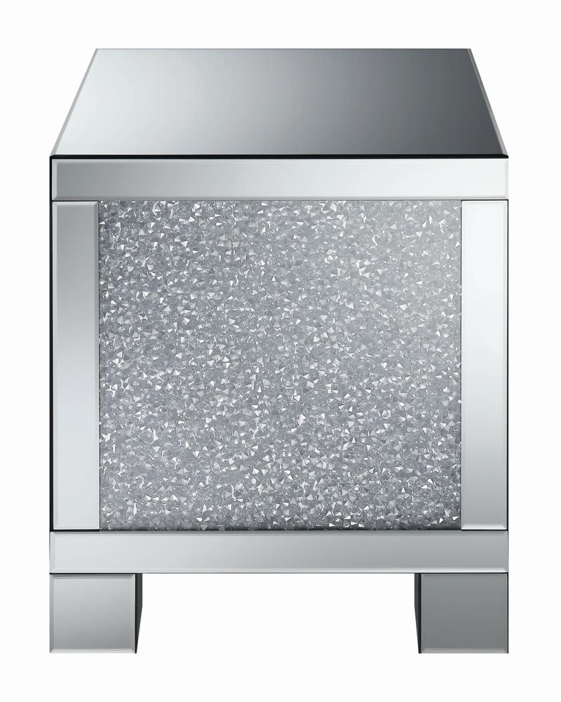 Gillian Square End Table Silver/Clear Mirror - 722497 - Bien Home Furniture & Electronics
