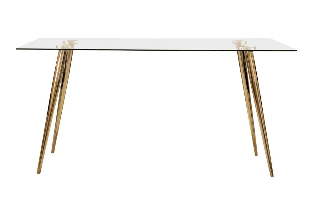 Gilman Rectangle Glass Top Dining Table - 190621GLD - Bien Home Furniture & Electronics